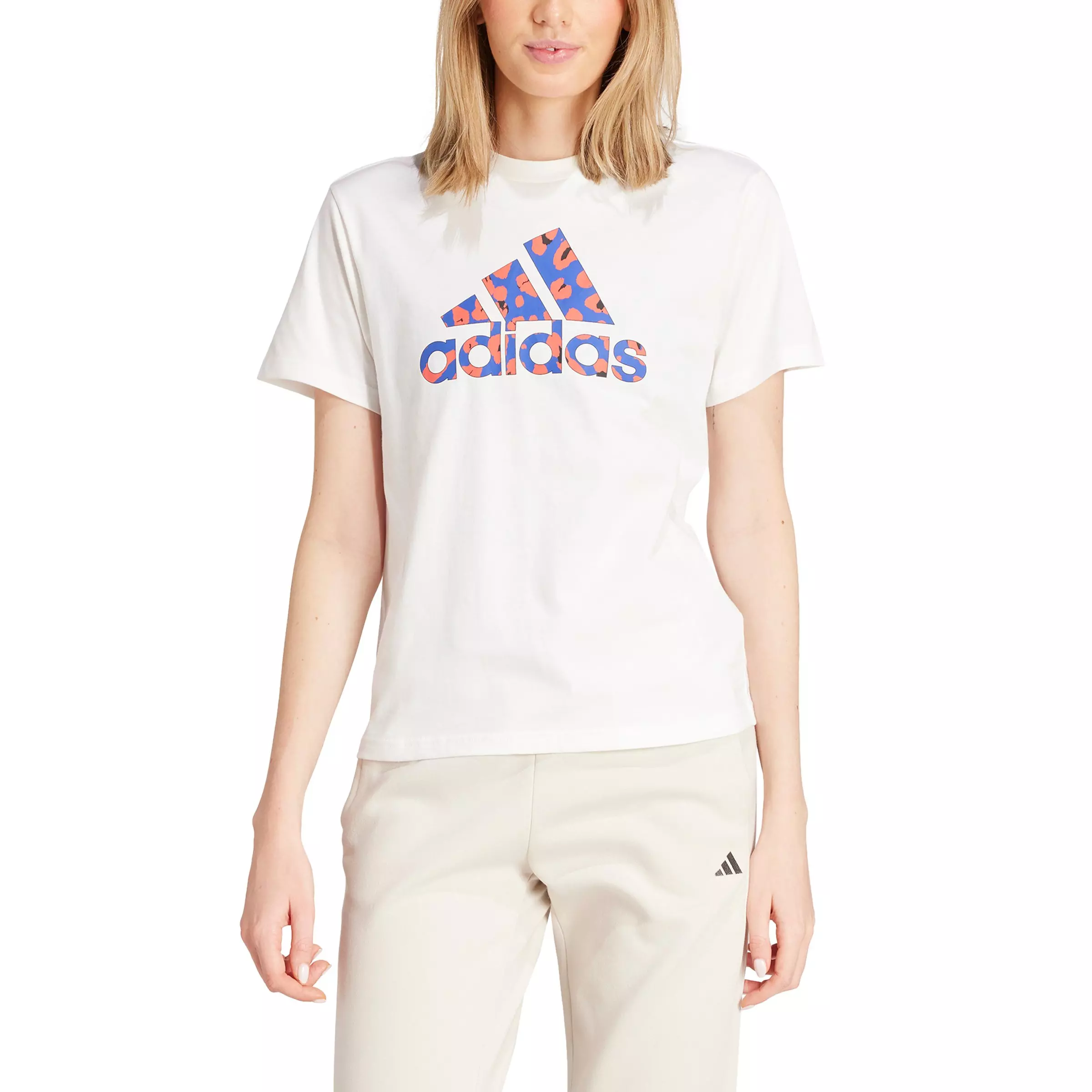 adidas Women's Animal Graphic T-Shirt -White - WHITE