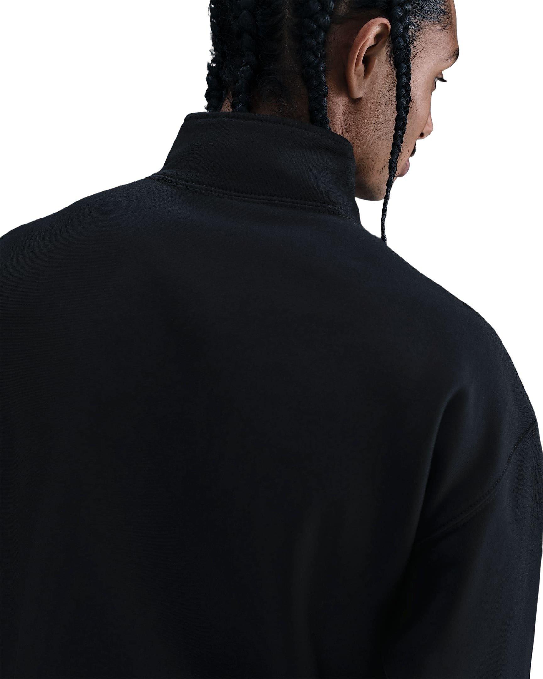 Nike Men's Solo Swoosh Fleece Quarter-Zip Top - BLACK Thumbnail View 2