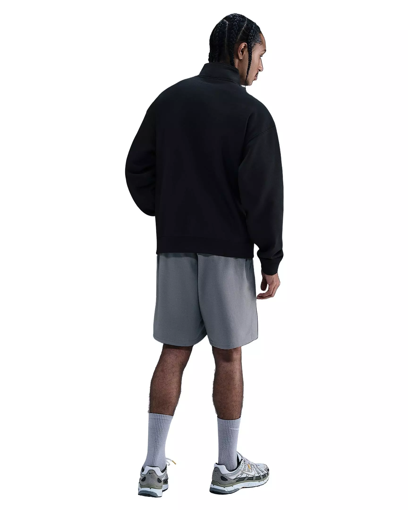 Nike Men's Solo Swoosh Fleece Quarter-Zip Top - BLACK