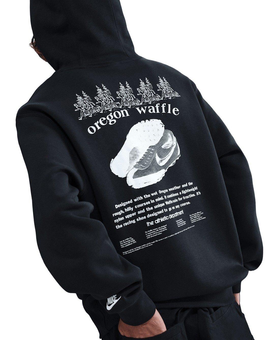 Nike Men's Sportwear Club BB Oregon Waffle Fleece Hoodie - BLACK Thumbnail View 2