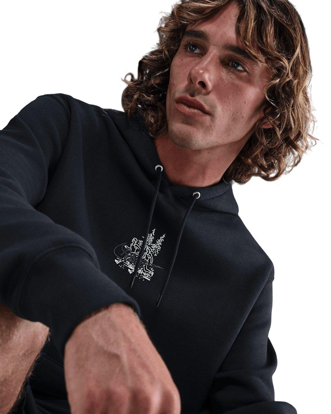 Nike Men's Sportwear Club BB Oregon Waffle Fleece Hoodie - BLACK Thumbnail View 3