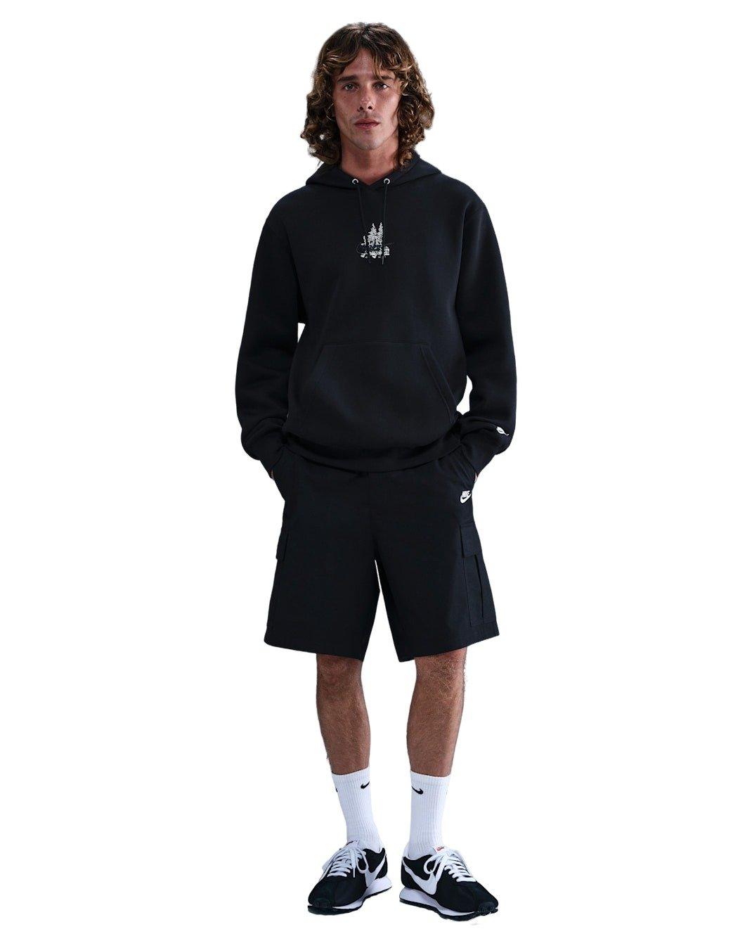 Nike Men's Sportwear Club BB Oregon Waffle Fleece Hoodie - BLACK Thumbnail View 4