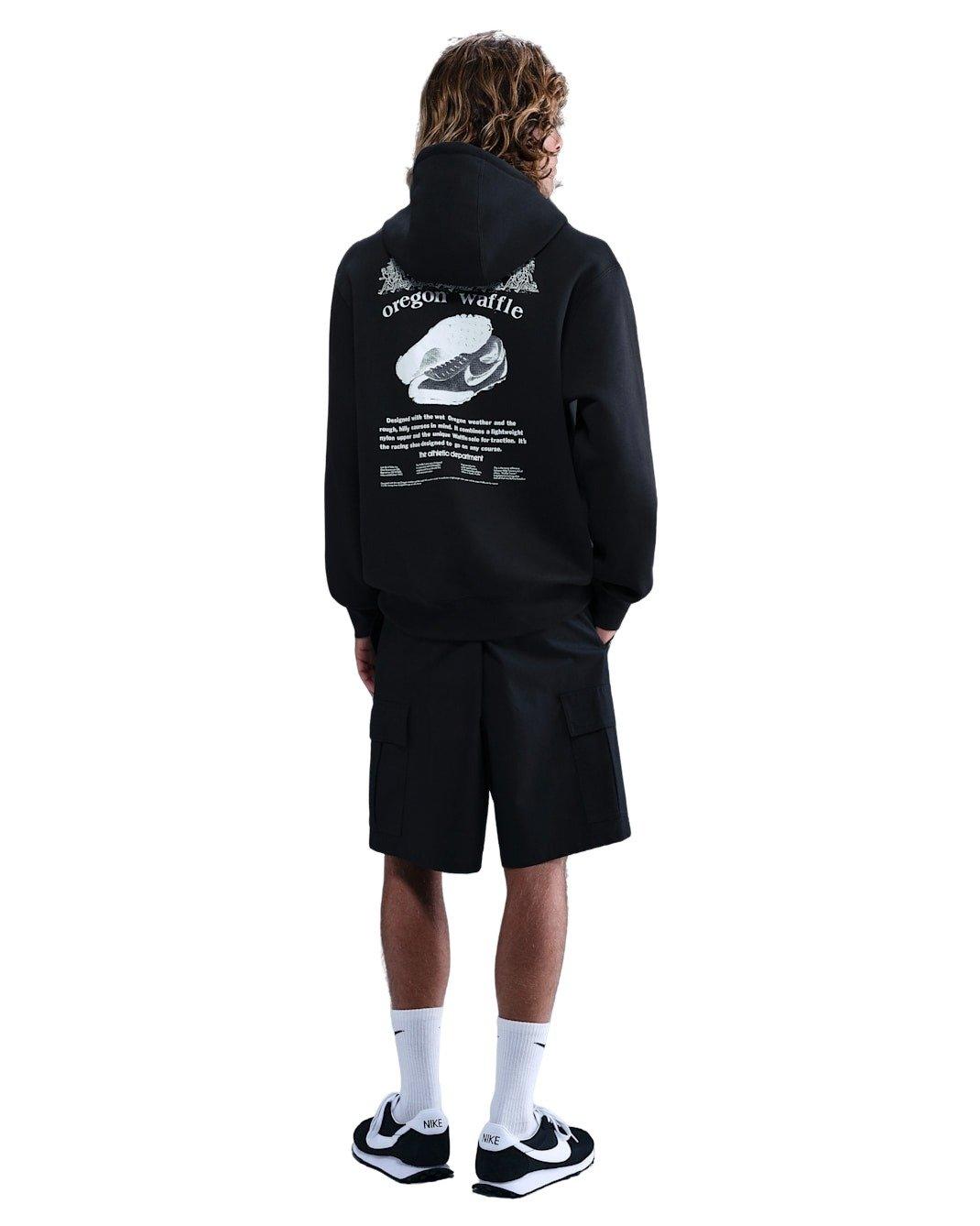 Nike Men's Sportwear Club BB Oregon Waffle Fleece Hoodie - BLACK Thumbnail View 5