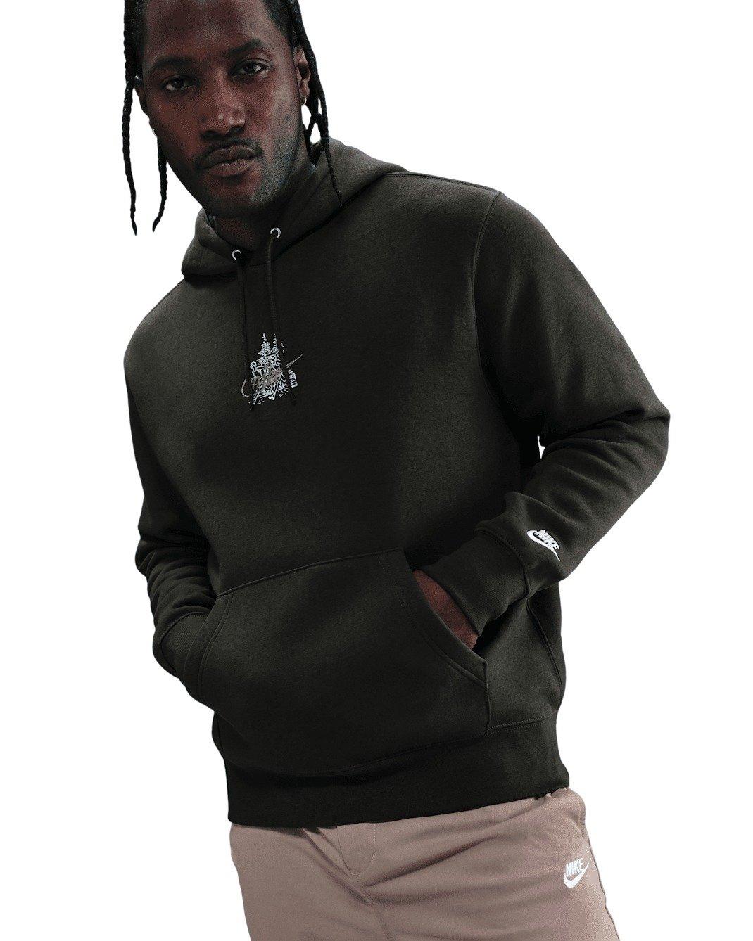 Nike Men's Sportwear Club BB Oregon Waffle Fleece Hoodie - GREEN Thumbnail View 1