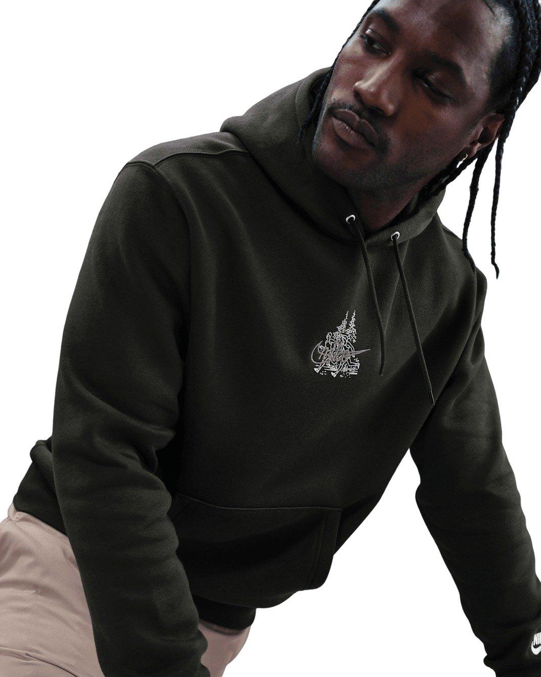 Nike Men's Sportwear Club BB Oregon Waffle Fleece Hoodie - GREEN Thumbnail View 3