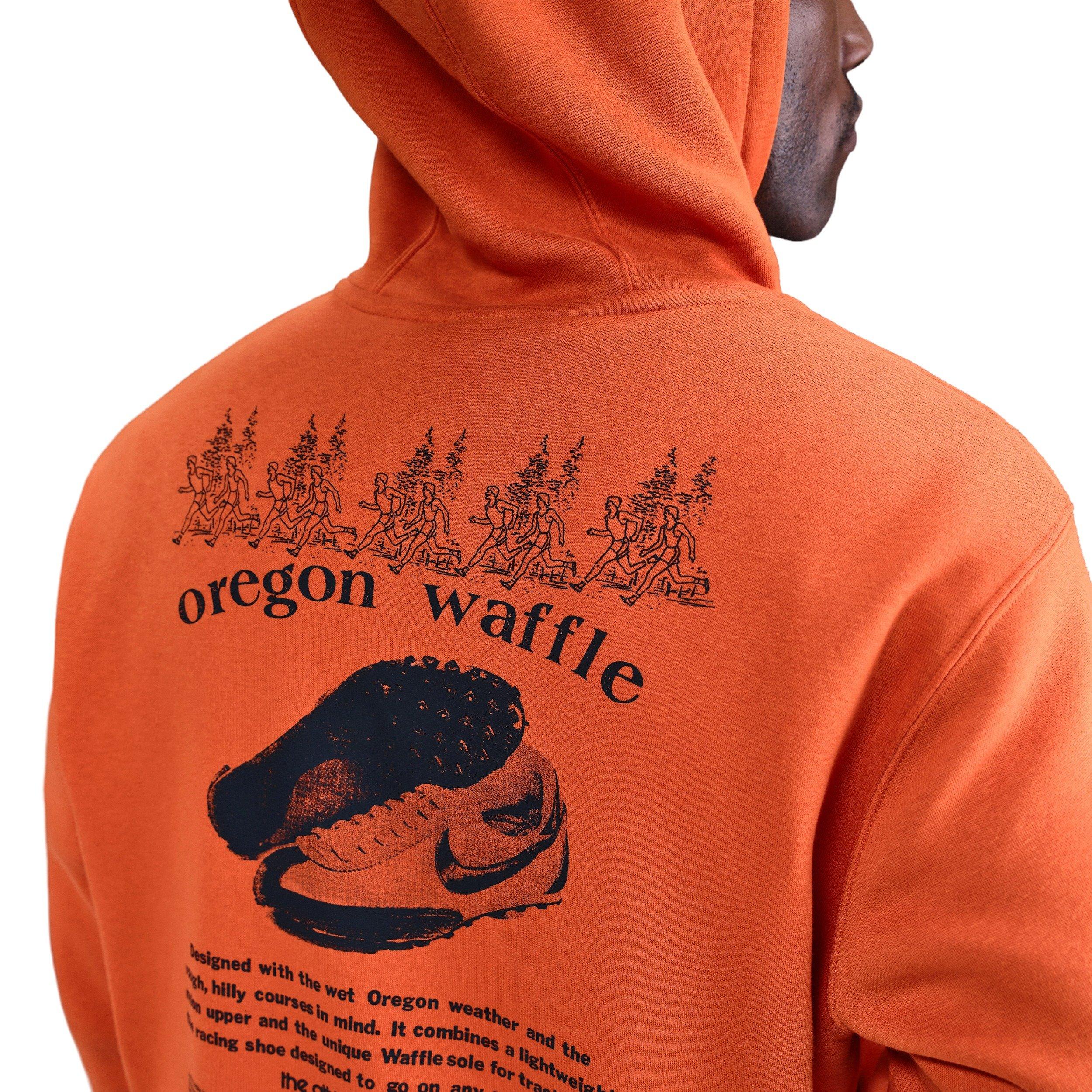 Nike Men's Sportwear Club BB Oregon Waffle Fleece Hoodie - ORANGE Thumbnail View 2