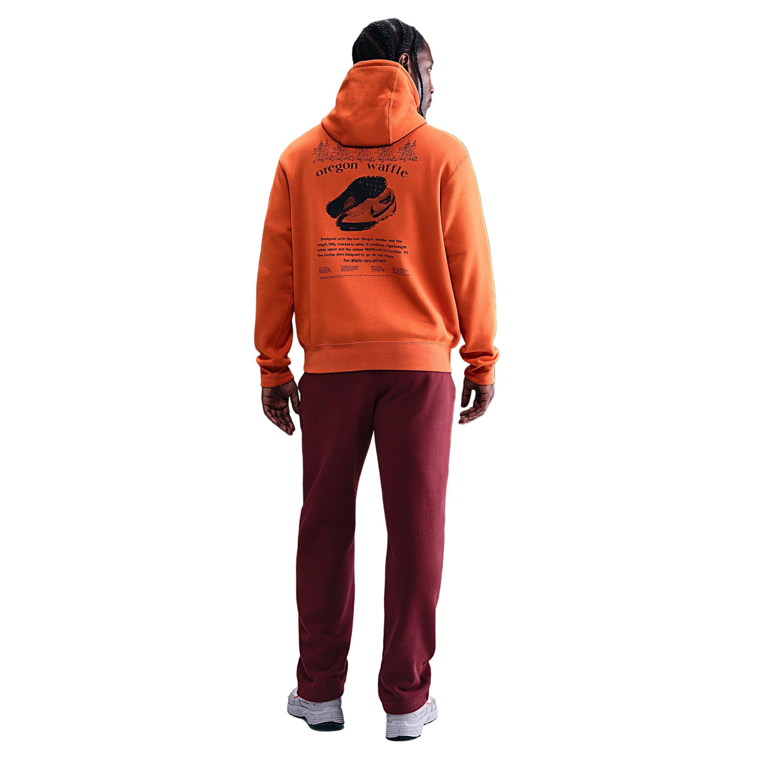 Nike Men's Sportwear Club BB Oregon Waffle Fleece Hoodie - ORANGE Thumbnail View 5