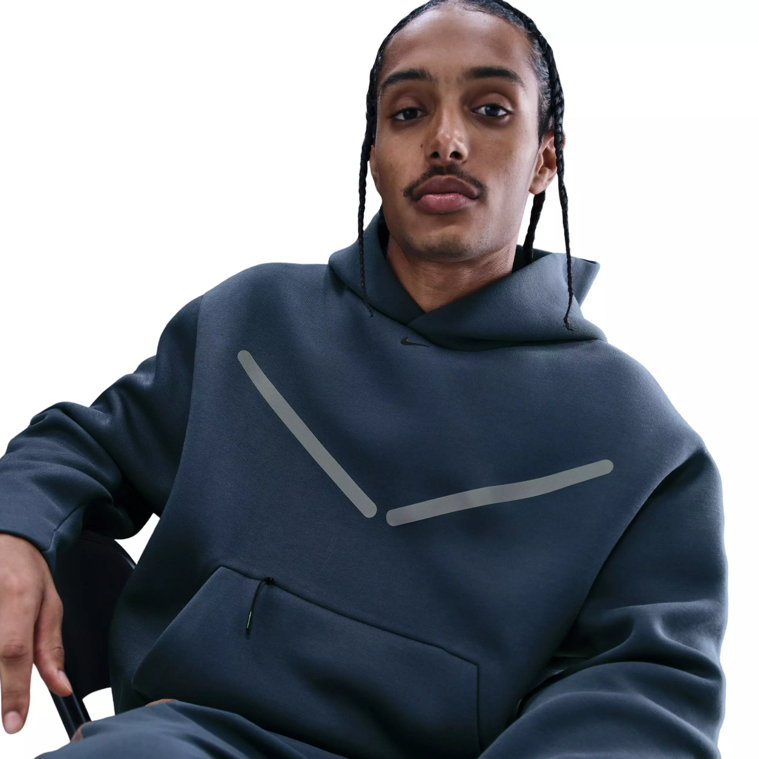 Nike Men's Tech Pullover Graphic Hoodie - BLUE