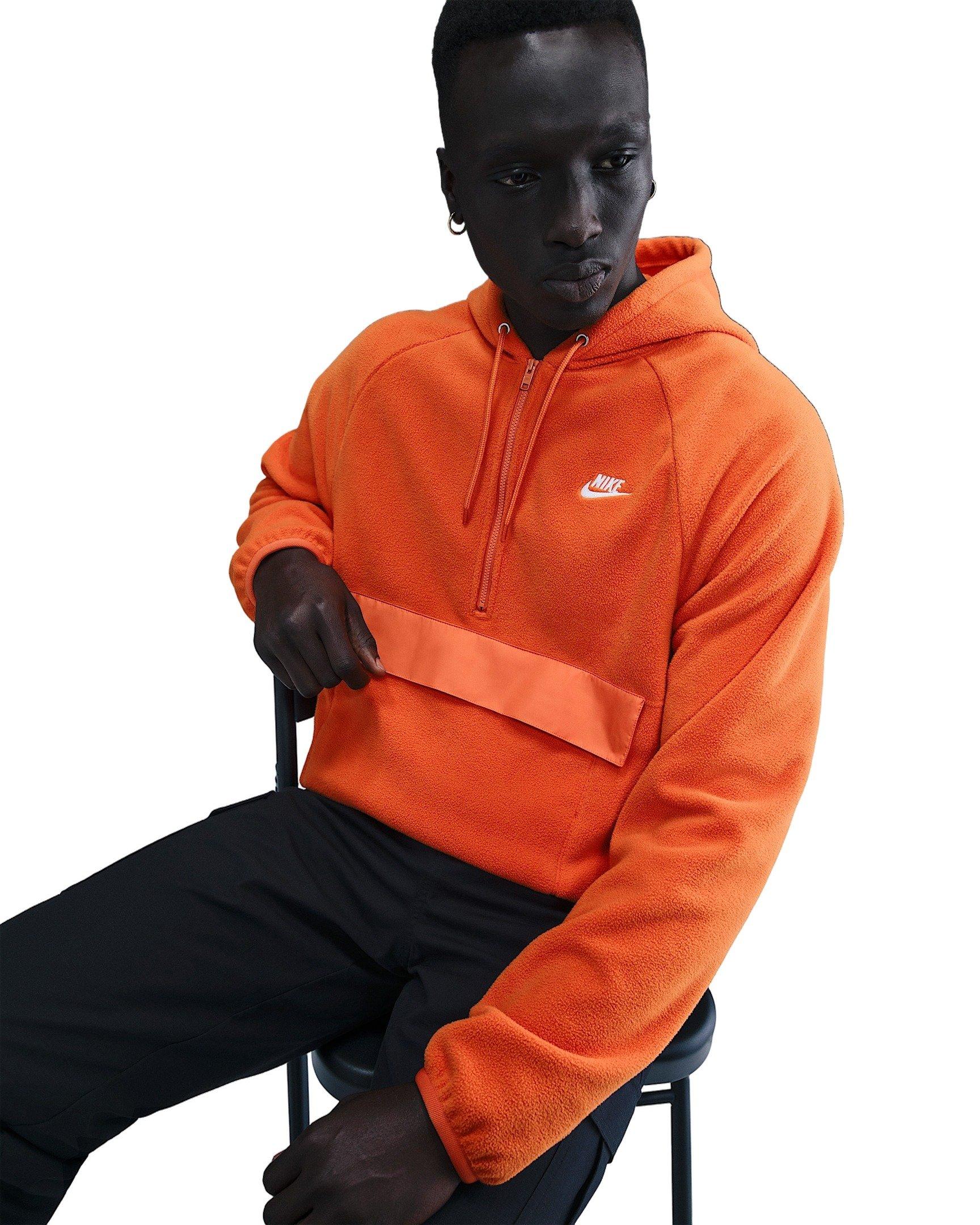 Nike Men's Sportswear Club Fleece Winterized Top - ORANGE Thumbnail View 3