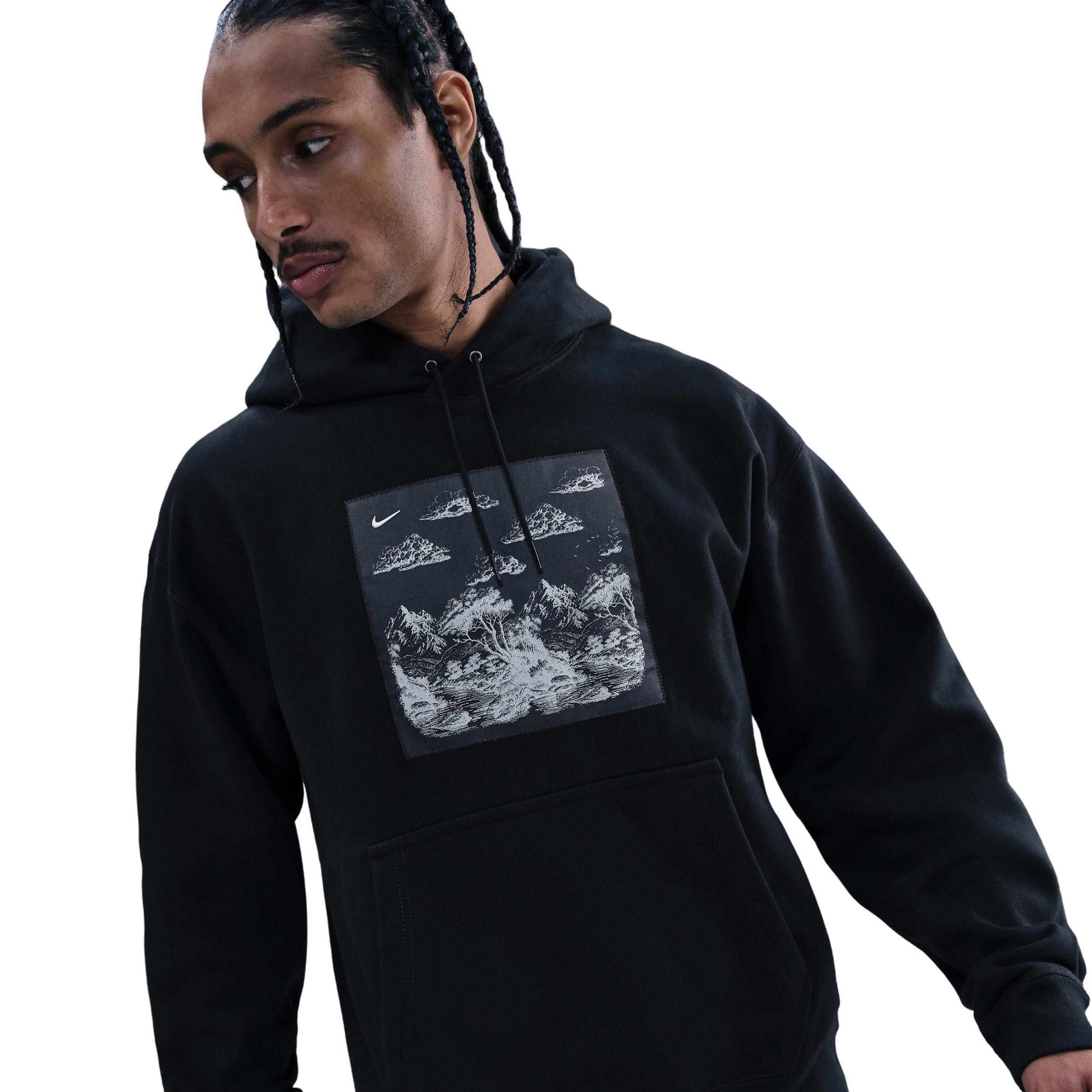 Nike Men's Solo Swoosh BB Pullover Graphic Hoodie - BLACK Thumbnail View 1