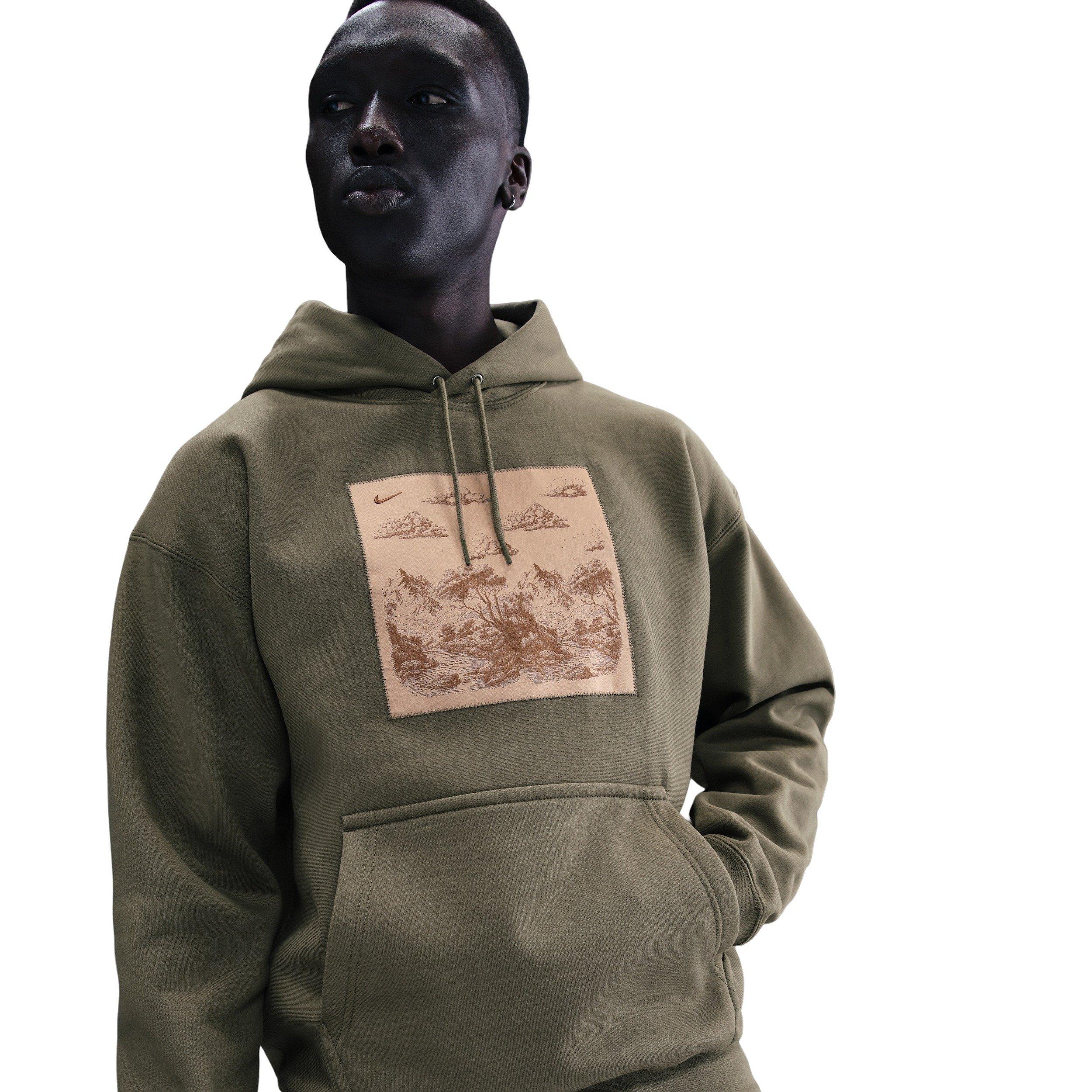 Nike Men's Solo Swoosh BB Pullover Graphic Hoodie - GREEN Thumbnail View 1