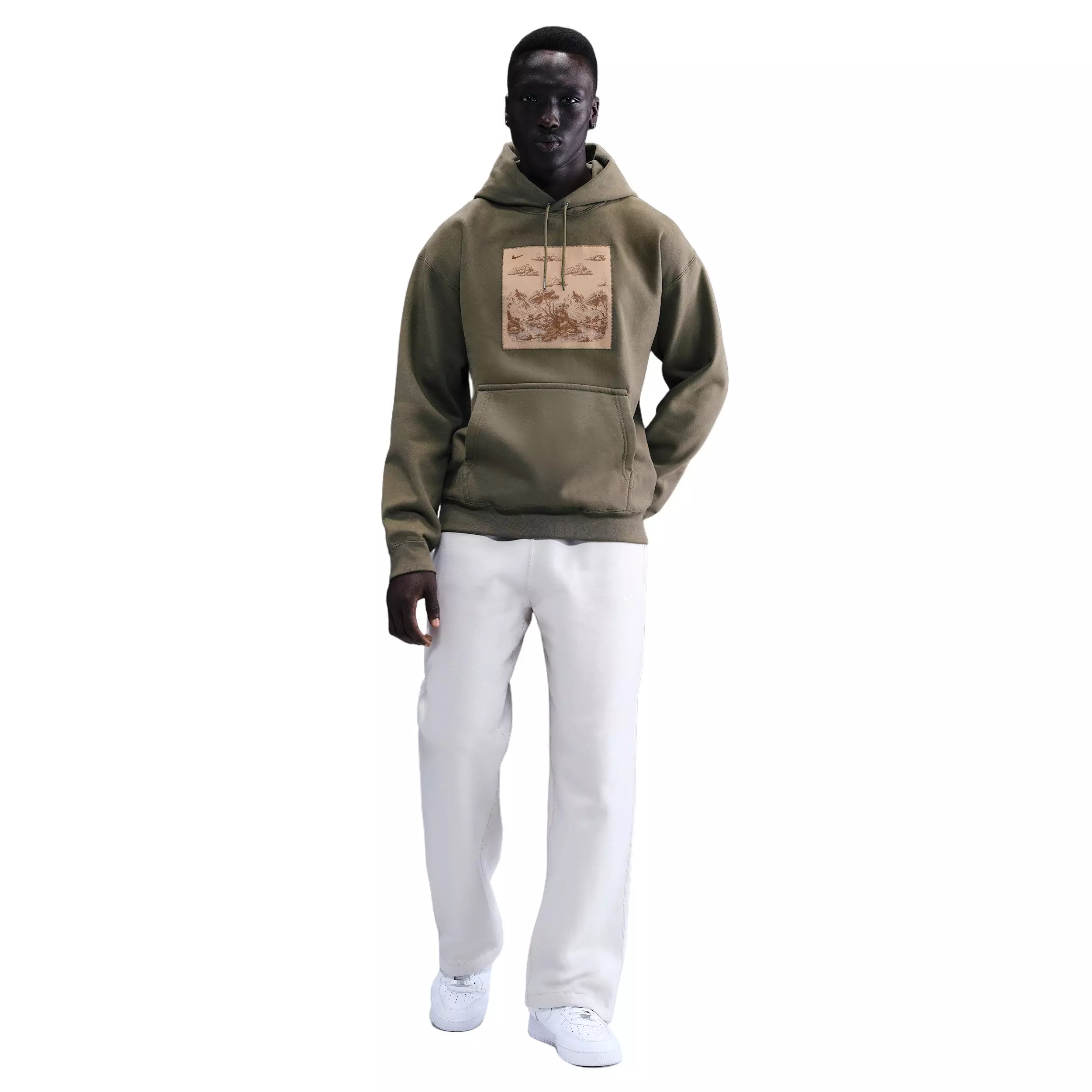 Nike Men's Solo Swoosh BB Pullover Graphic Hoodie - GREEN