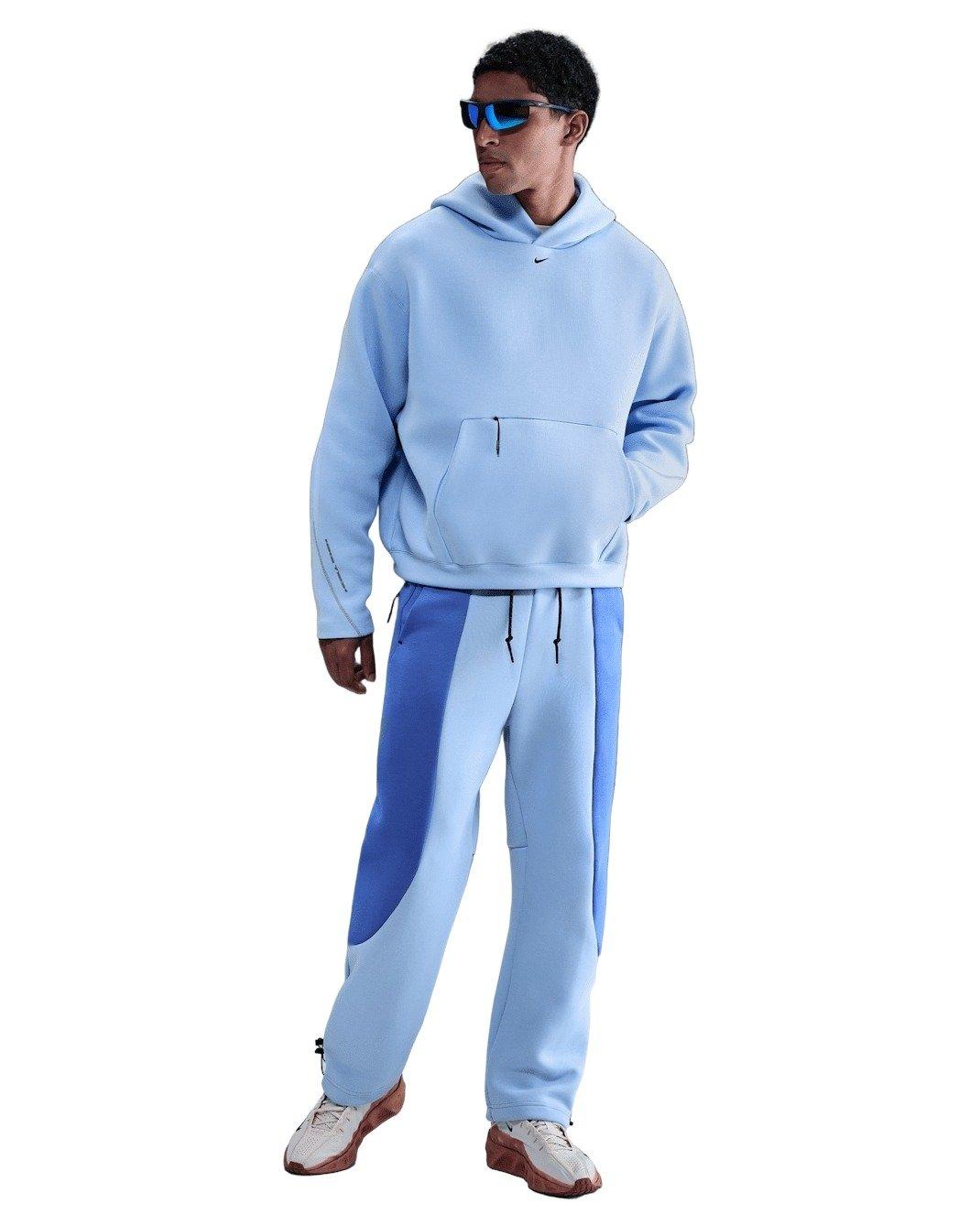 Nike Men's Tech Fleece Oversized Hoodie - BLUE Thumbnail View 4