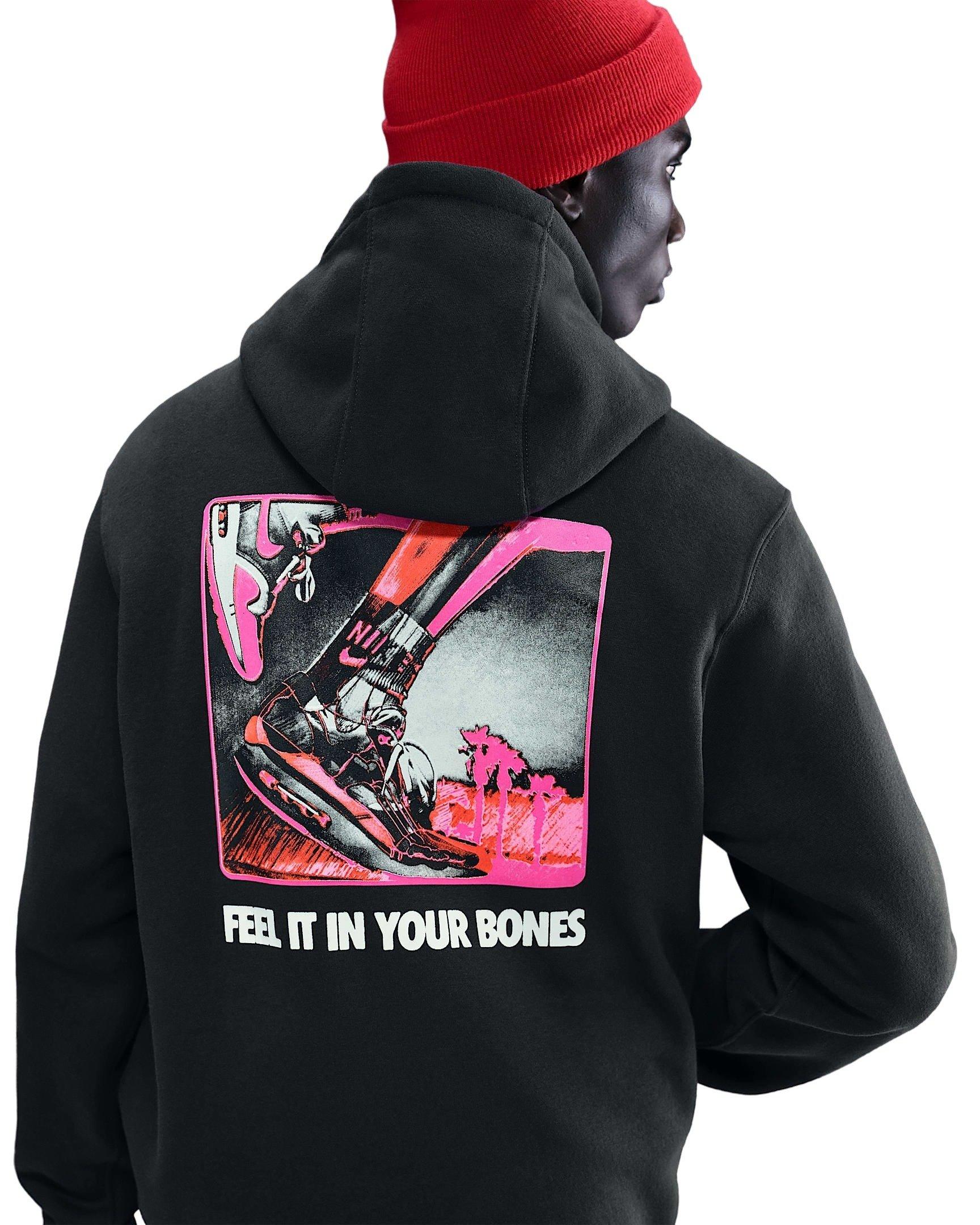 Nike Men's Sportswear Club Pullover Fleece Hoodie - BLACK Thumbnail View 2