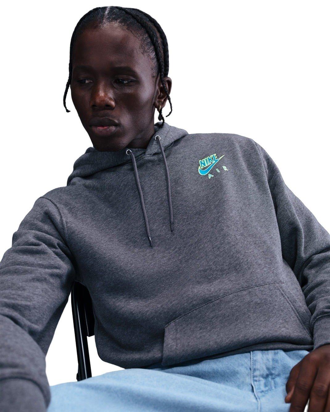 Nike Men's Sportswear Club Pullover Fleece Hoodie - CHARCOAL Thumbnail View 3