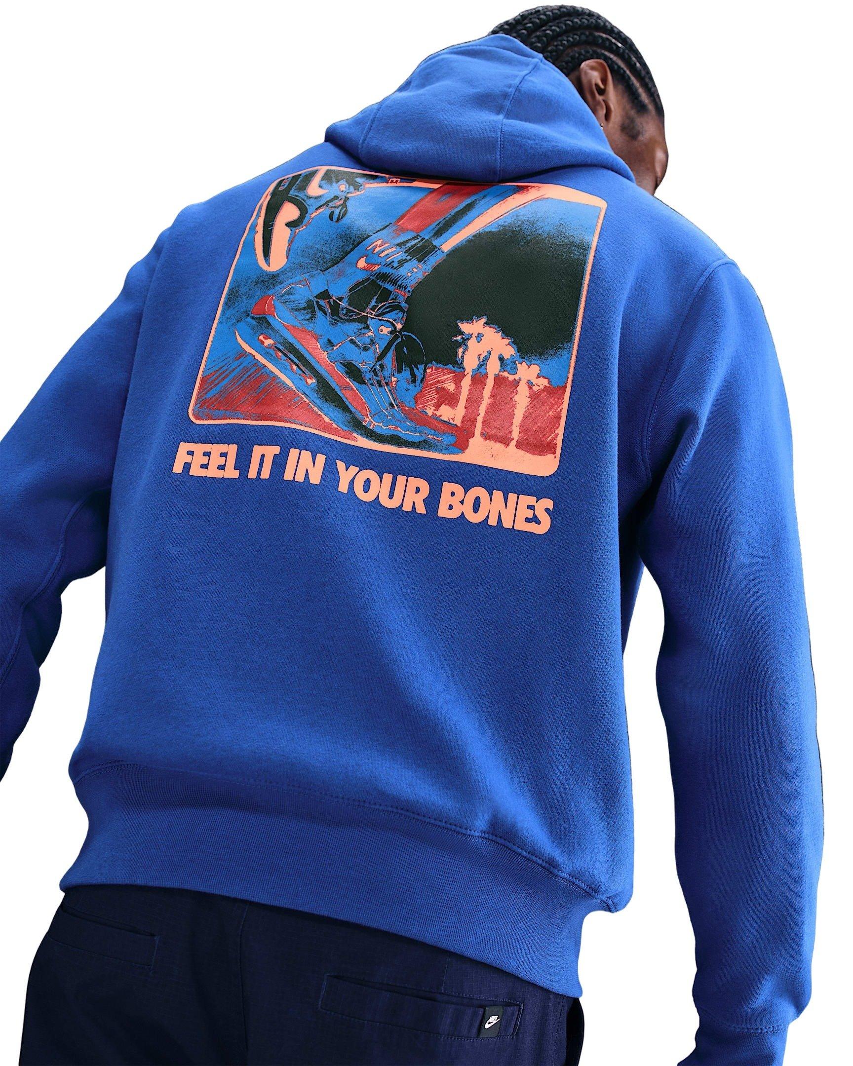 Nike Men's Sportswear Club Pullover Fleece Hoodie - BLUE Thumbnail View 2