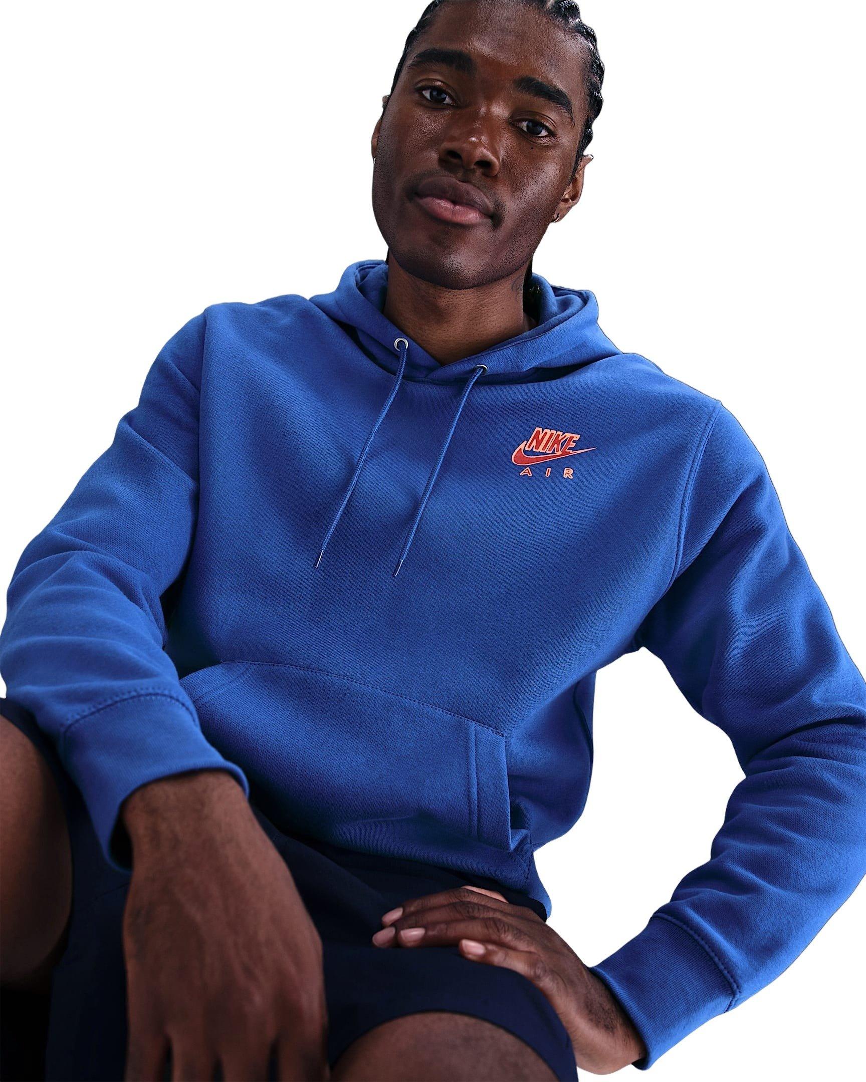 Nike Men's Sportswear Club Pullover Fleece Hoodie - BLUE Thumbnail View 3