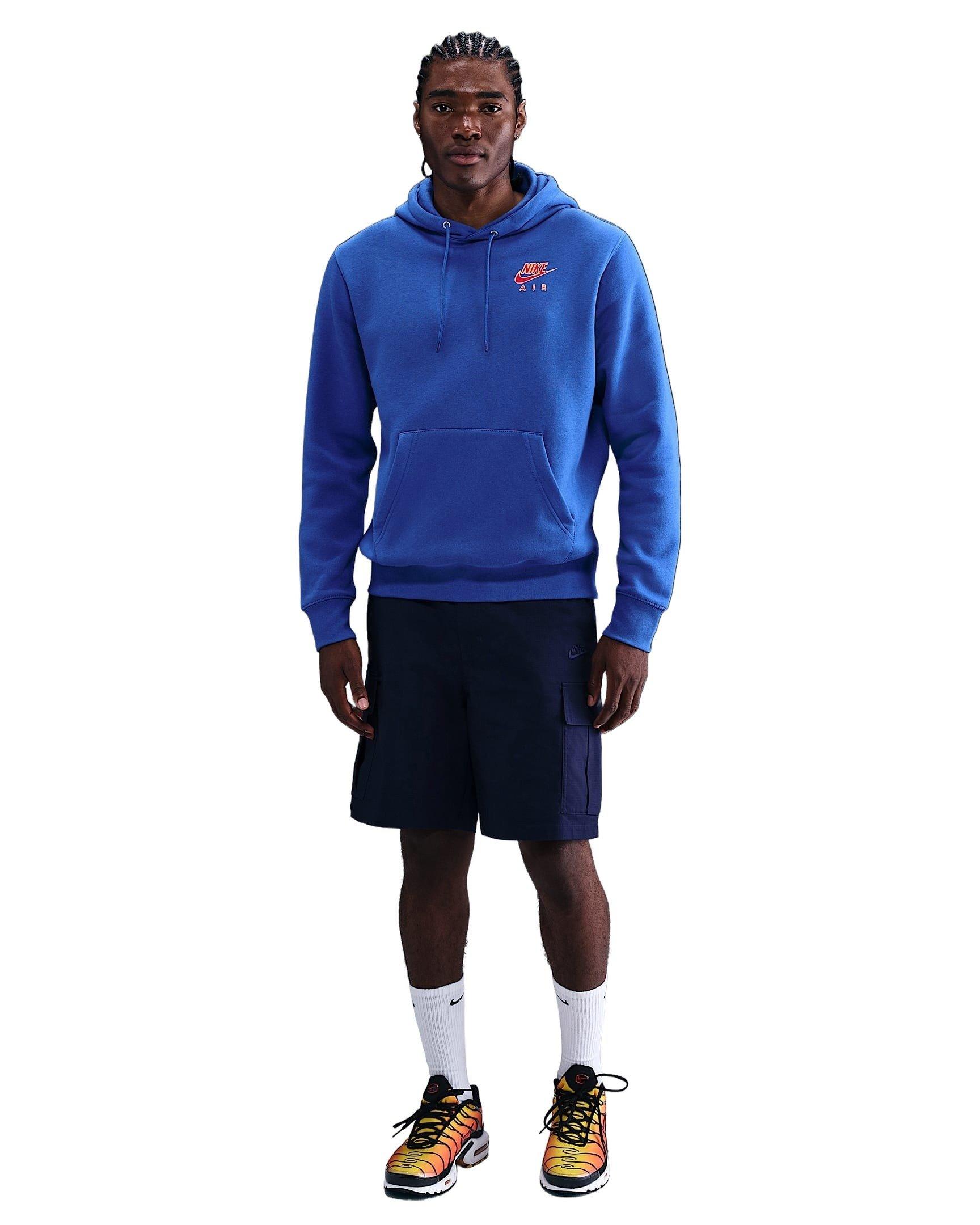 Nike Men's Sportswear Club Pullover Fleece Hoodie - BLUE Thumbnail View 4