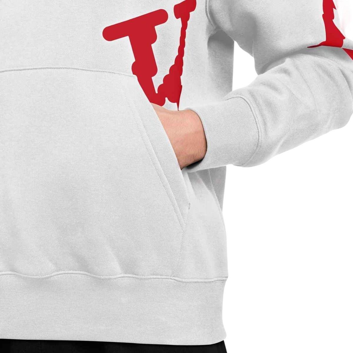 Nike Men's Sportswear Club Fleece Hoodie - White/Red - WHITE/RED Thumbnail View 3