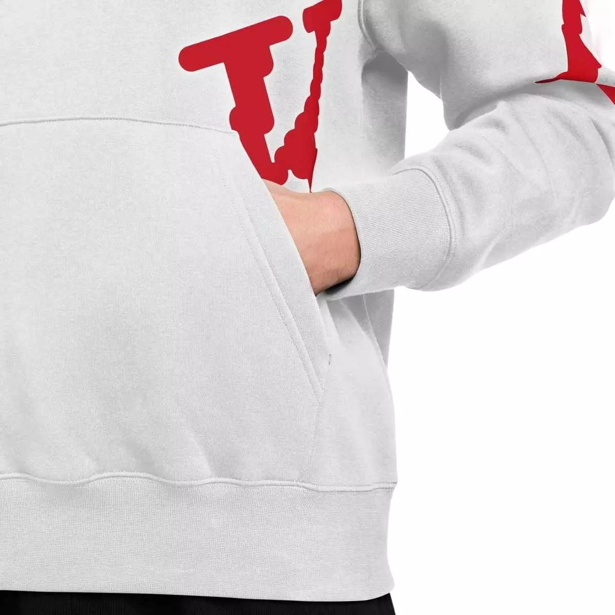 Nike Men's Sportswear Club Fleece Hoodie - White/Red - WHITE/RED