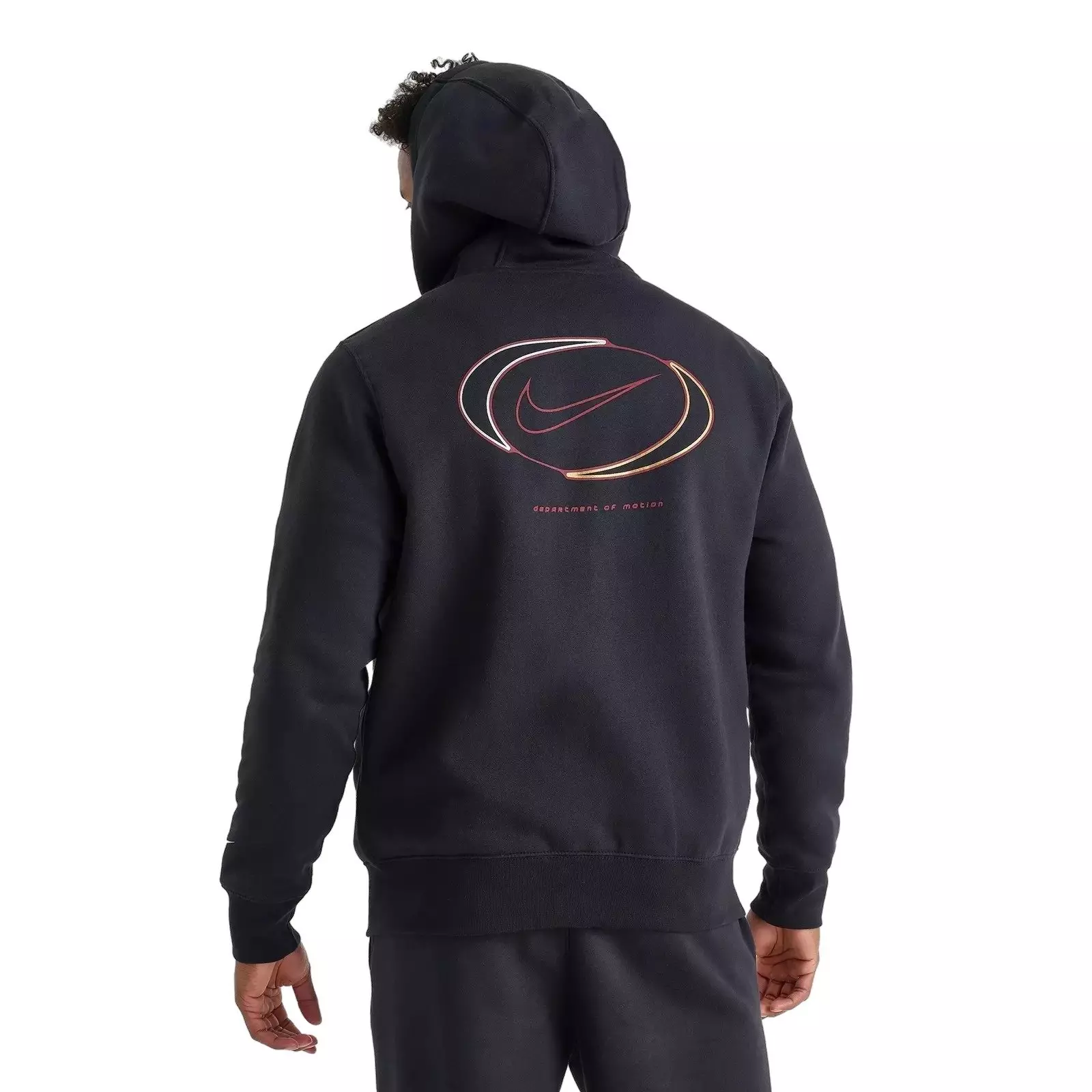 Nike Men's Club Fleece Department of Motion Full-Zip Hooded Jacket - BLACK