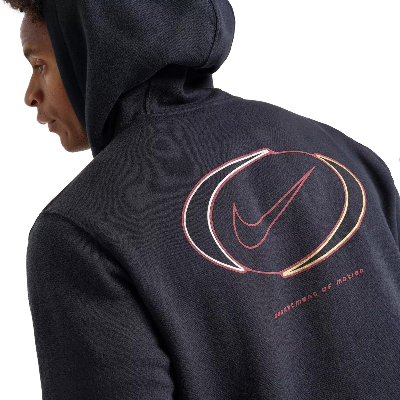 Nike Men's Club Fleece Department of Motion Full-Zip Hooded Jacket - BLACK Thumbnail View 4