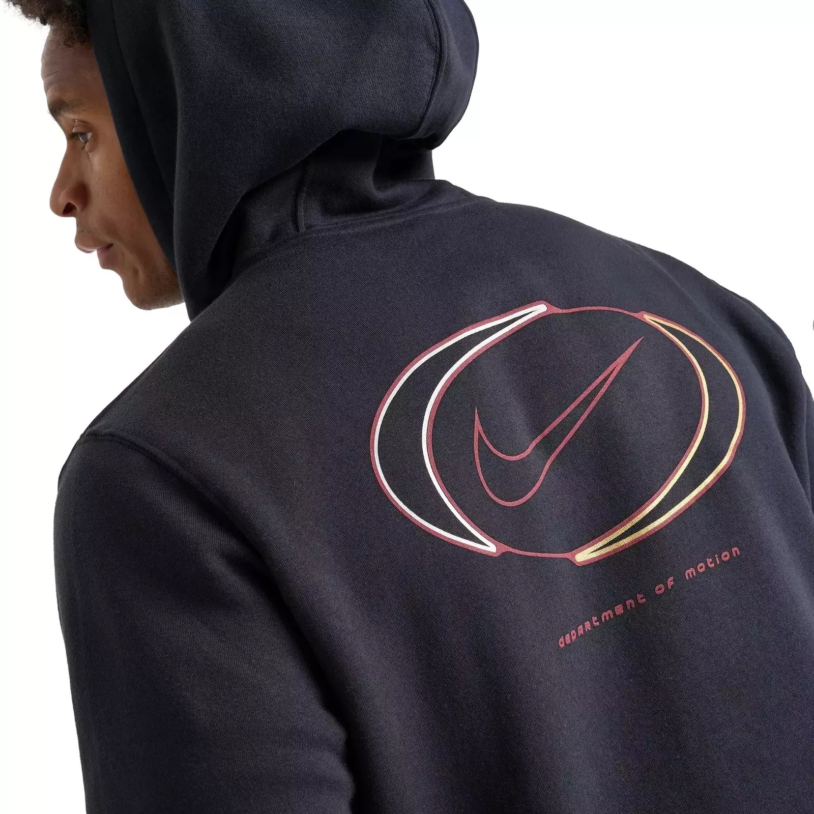 Nike Men's Club Fleece Department of Motion Full-Zip Hooded Jacket - BLACK