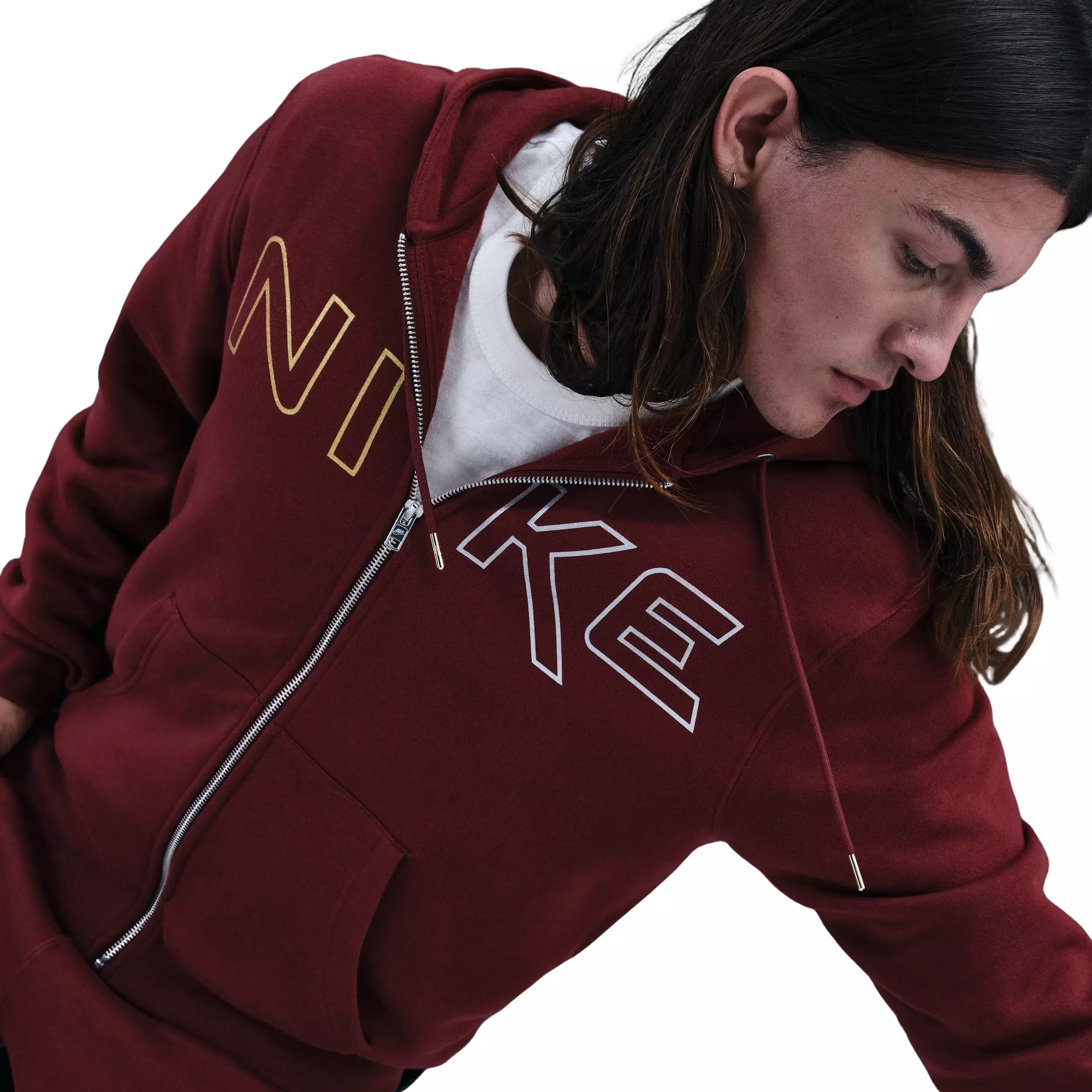 Nike Men's Club Fleece Department of Motion Full-Zip Hooded Jacket - RED