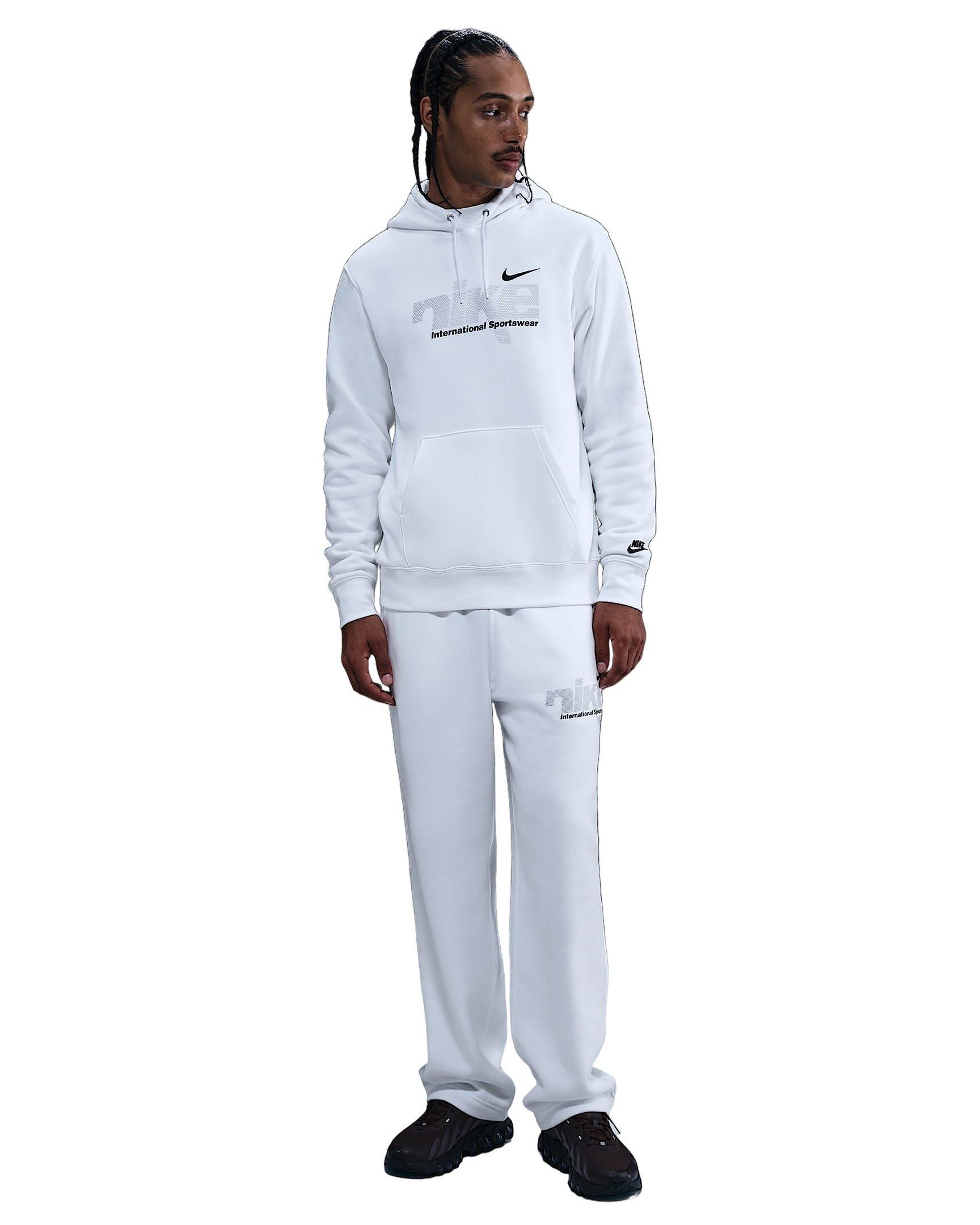 Nike Men's Sportswear Club Fleece Pullover Hoodie - White - WHITE Thumbnail View 1
