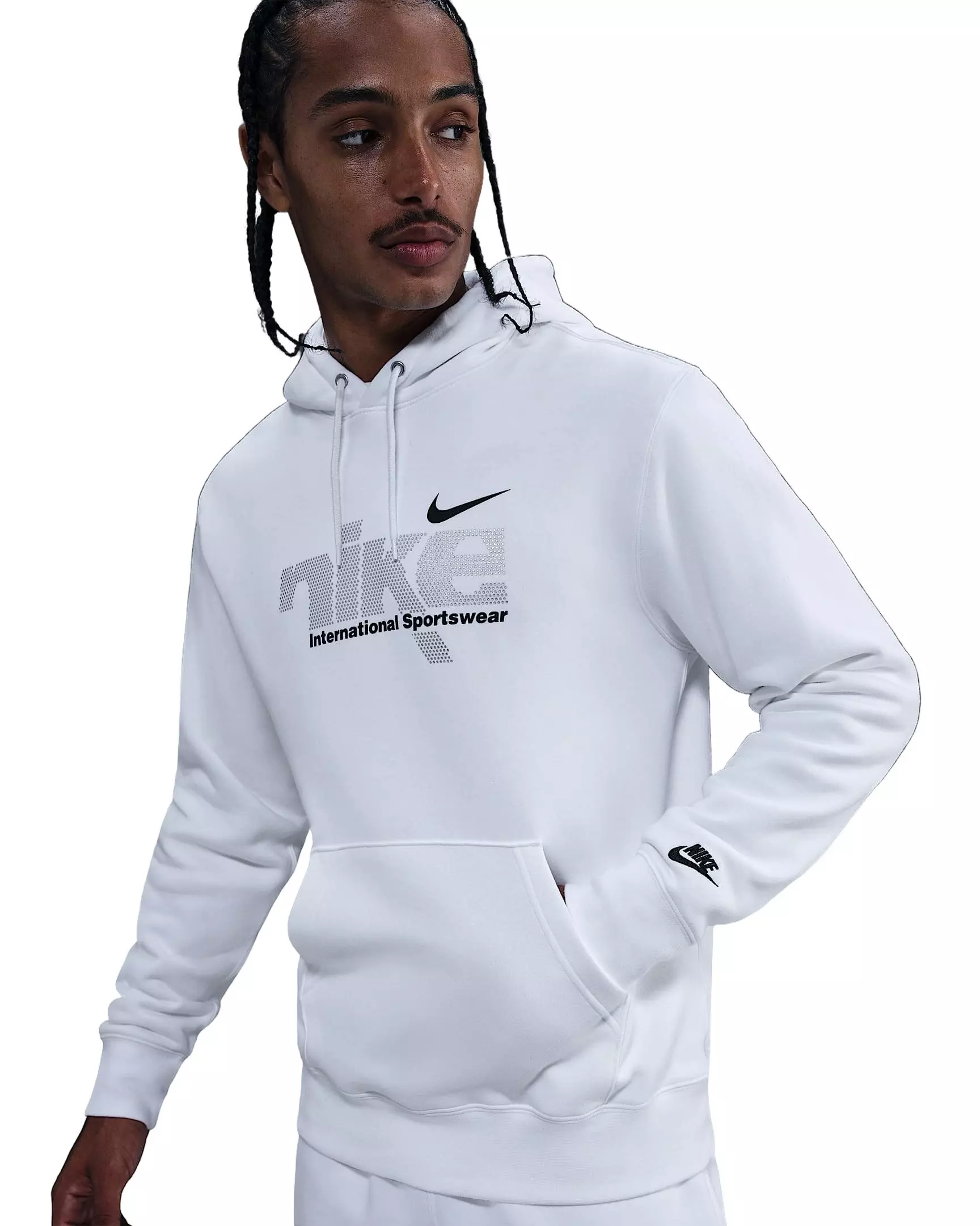Nike Men's Sportswear Club Fleece Pullover Hoodie - White - WHITE