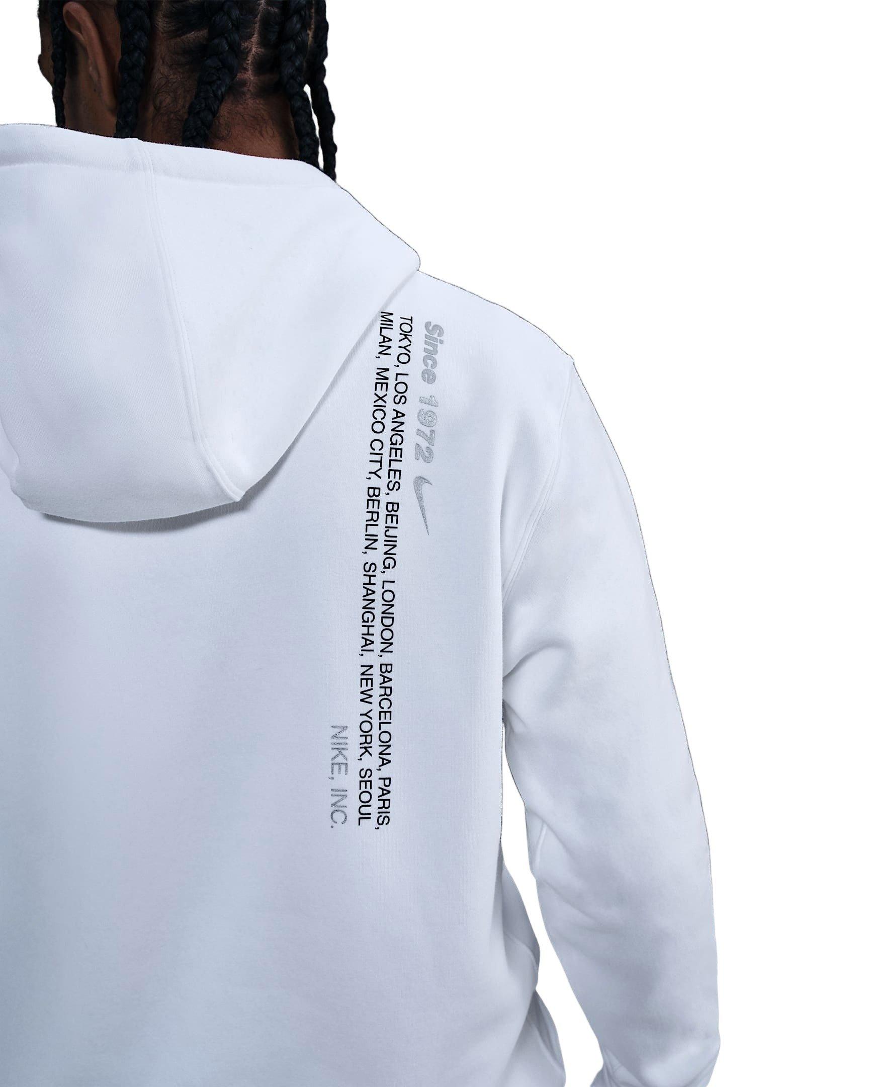 Nike Men's Sportswear Club Fleece Pullover Hoodie - White - WHITE Thumbnail View 4