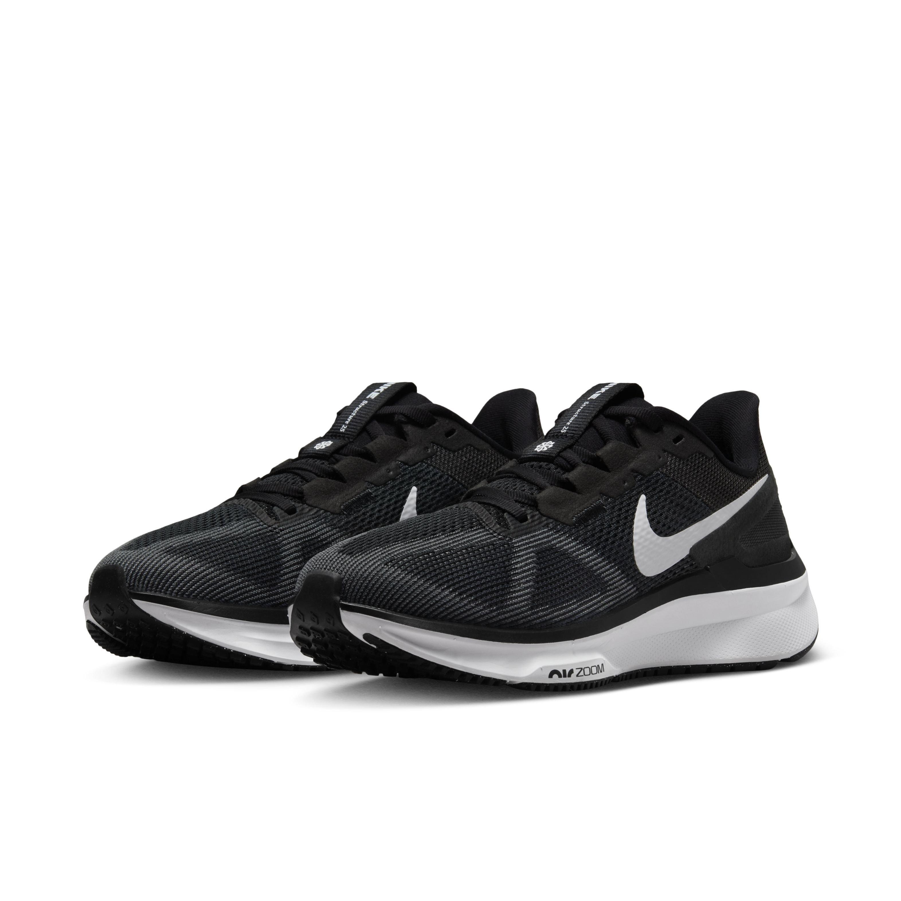 Nike Structure 25 "Black/White/Dark Smoke Grey" Women's Running Shoe - BLACK/WHITE/DK GREY Thumbnail View 3