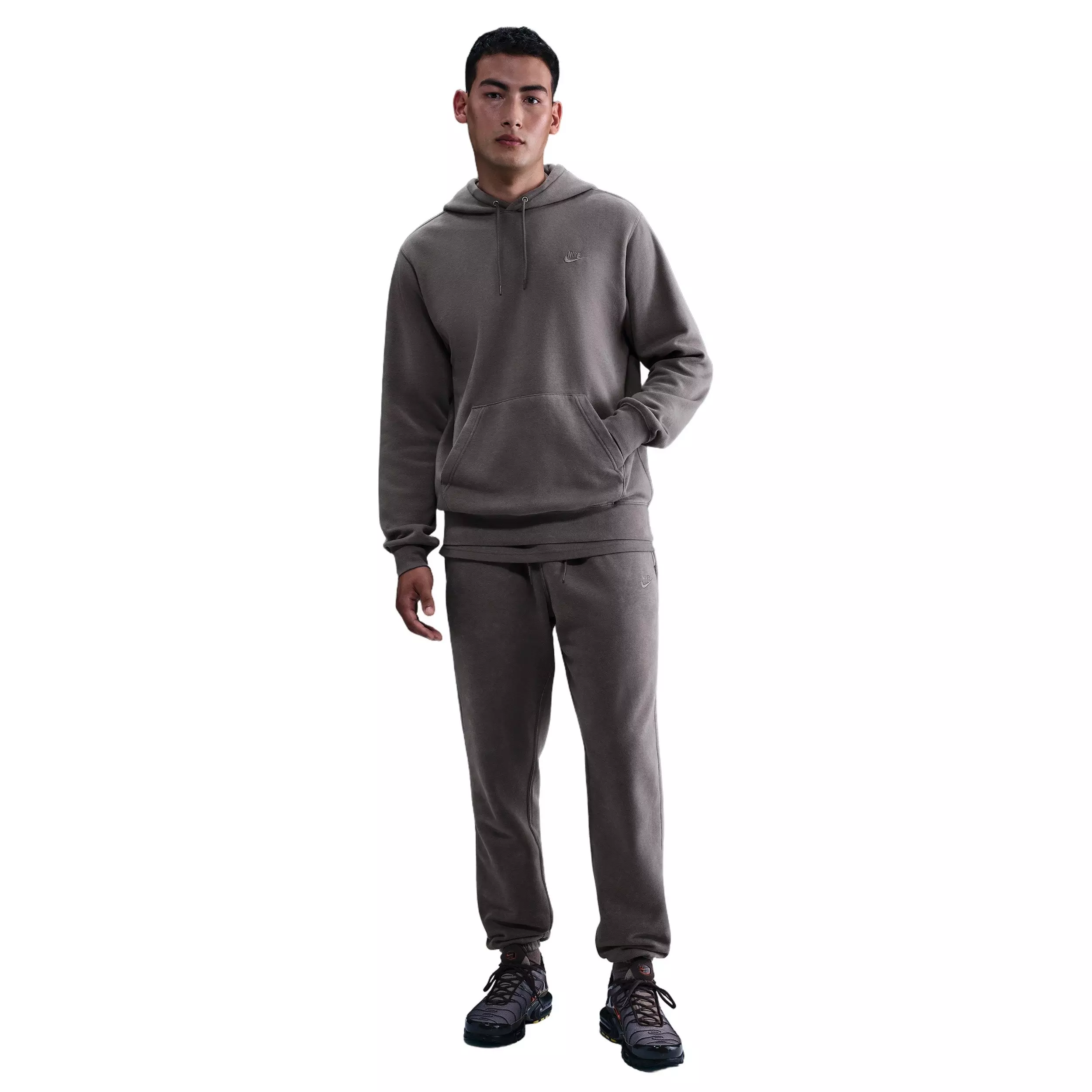 Nike Men's Sportswear Club Washed Fleece Hoodie - Grey - GREY