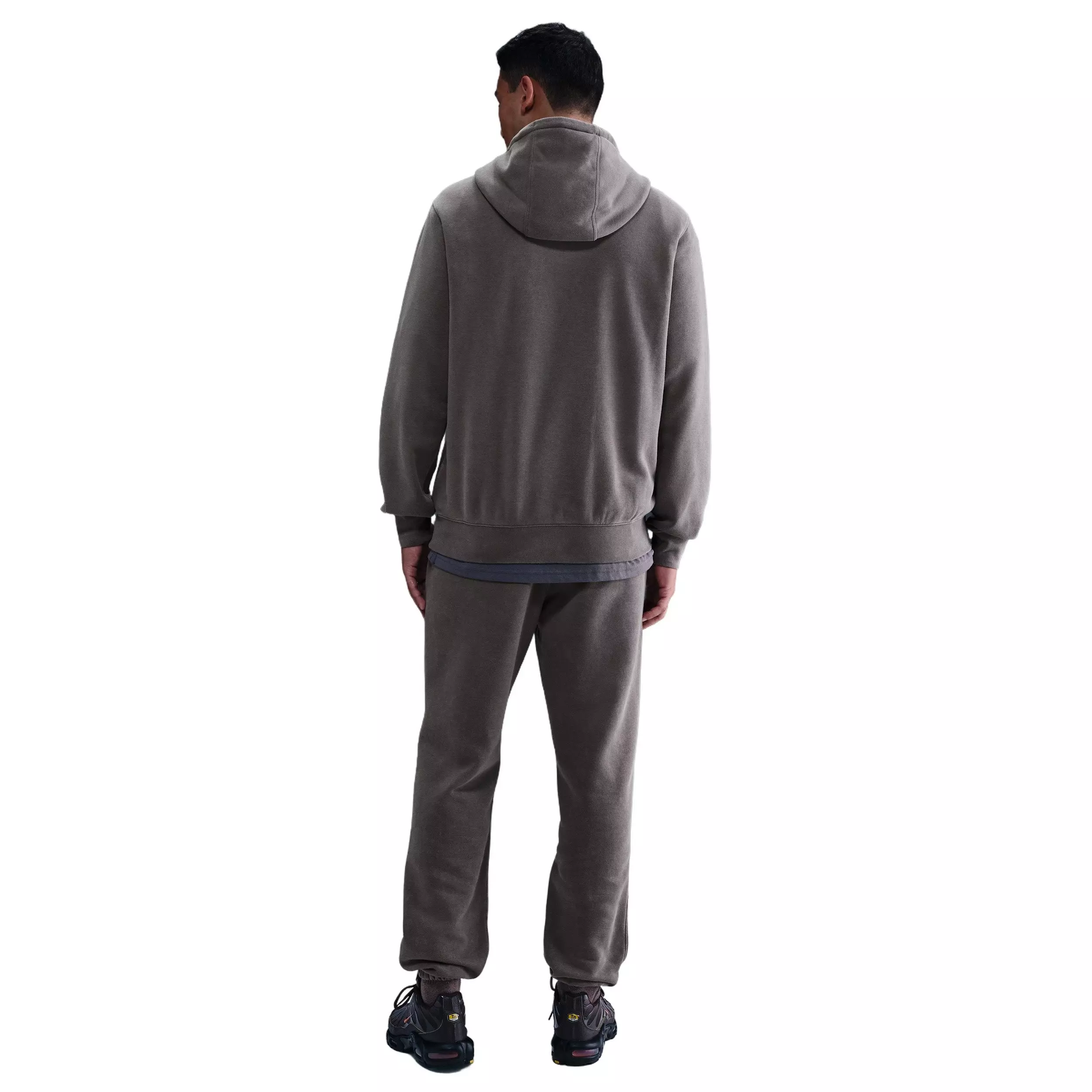 Nike Men's Sportswear Club Washed Fleece Hoodie - Grey - GREY