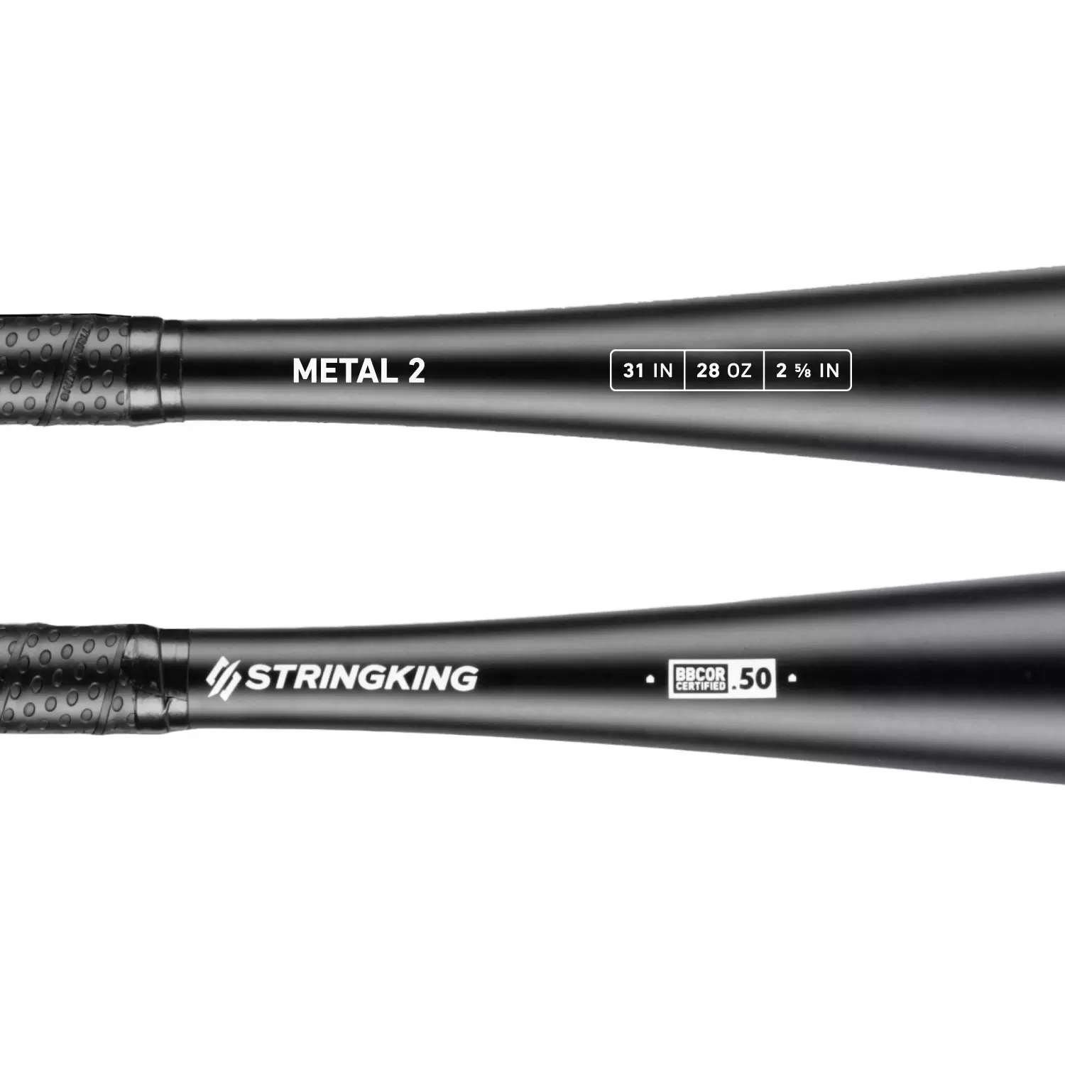 StringKing Metal 2 BBCOR Baseball Bat (-3) - BLACK/WHITE