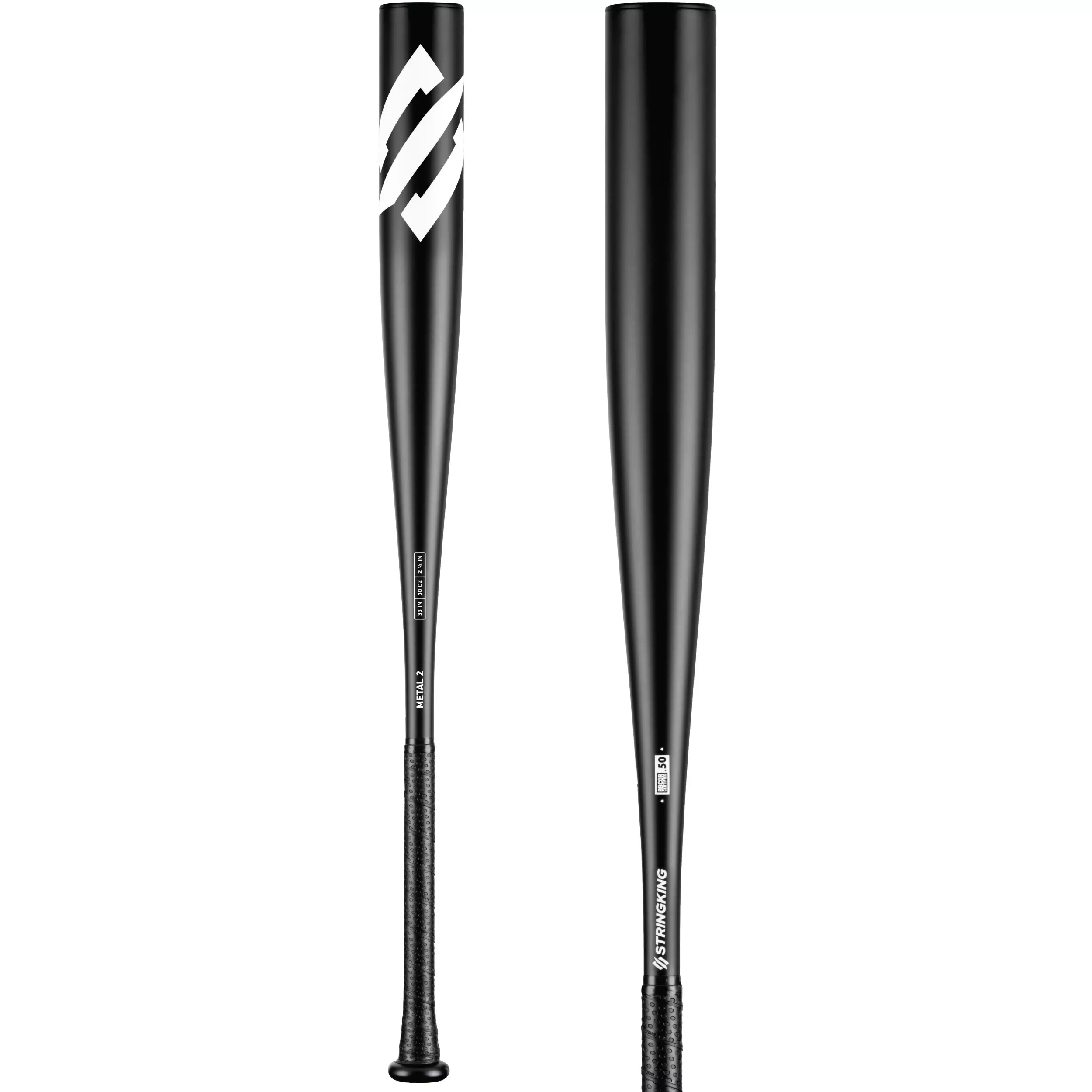 StringKing Metal 2 BBCOR Baseball Bat (-3) - BLACK/WHITE