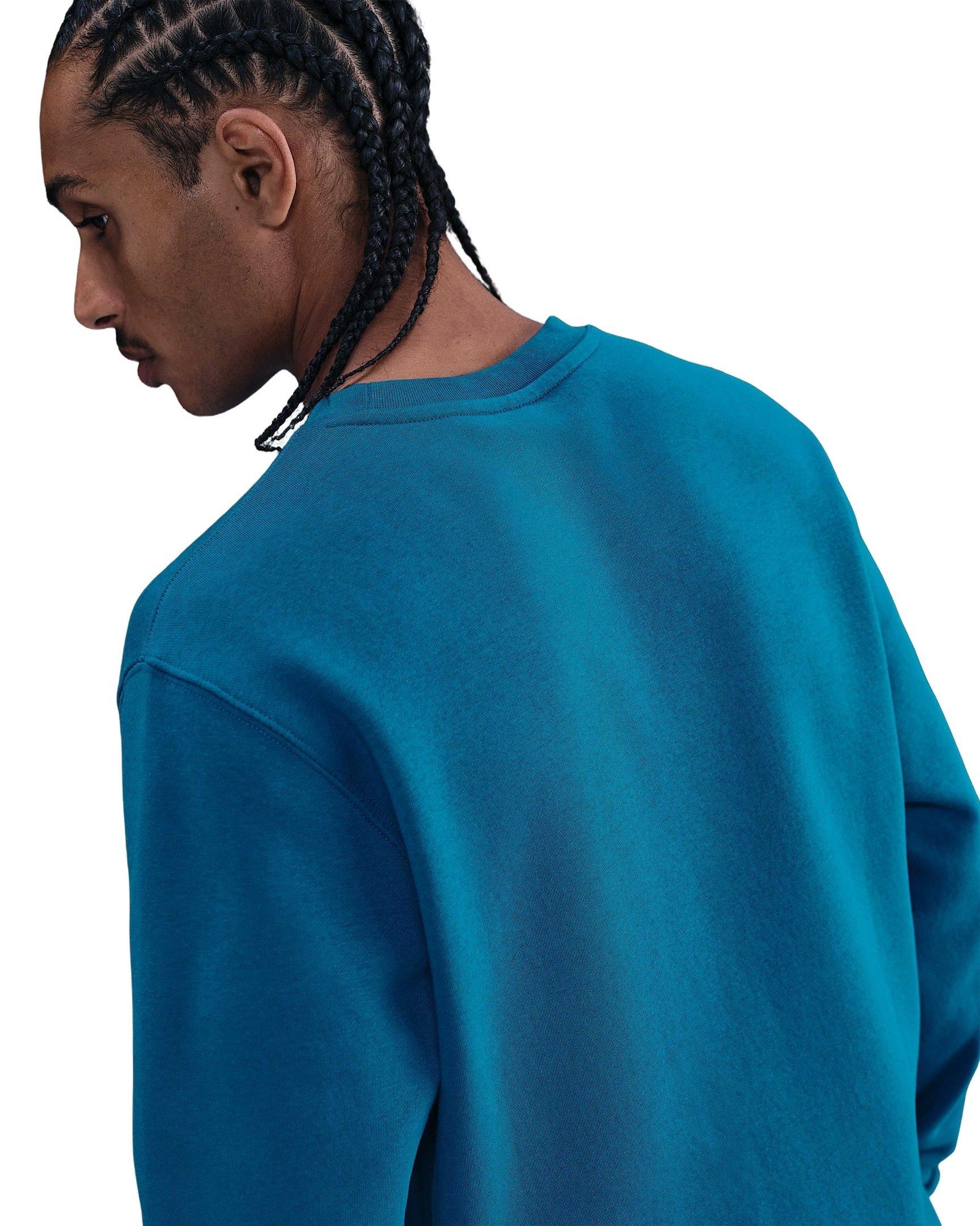 Nike Men's Sportswear Club Brushed Fleece Crew - BLUE Thumbnail View 2