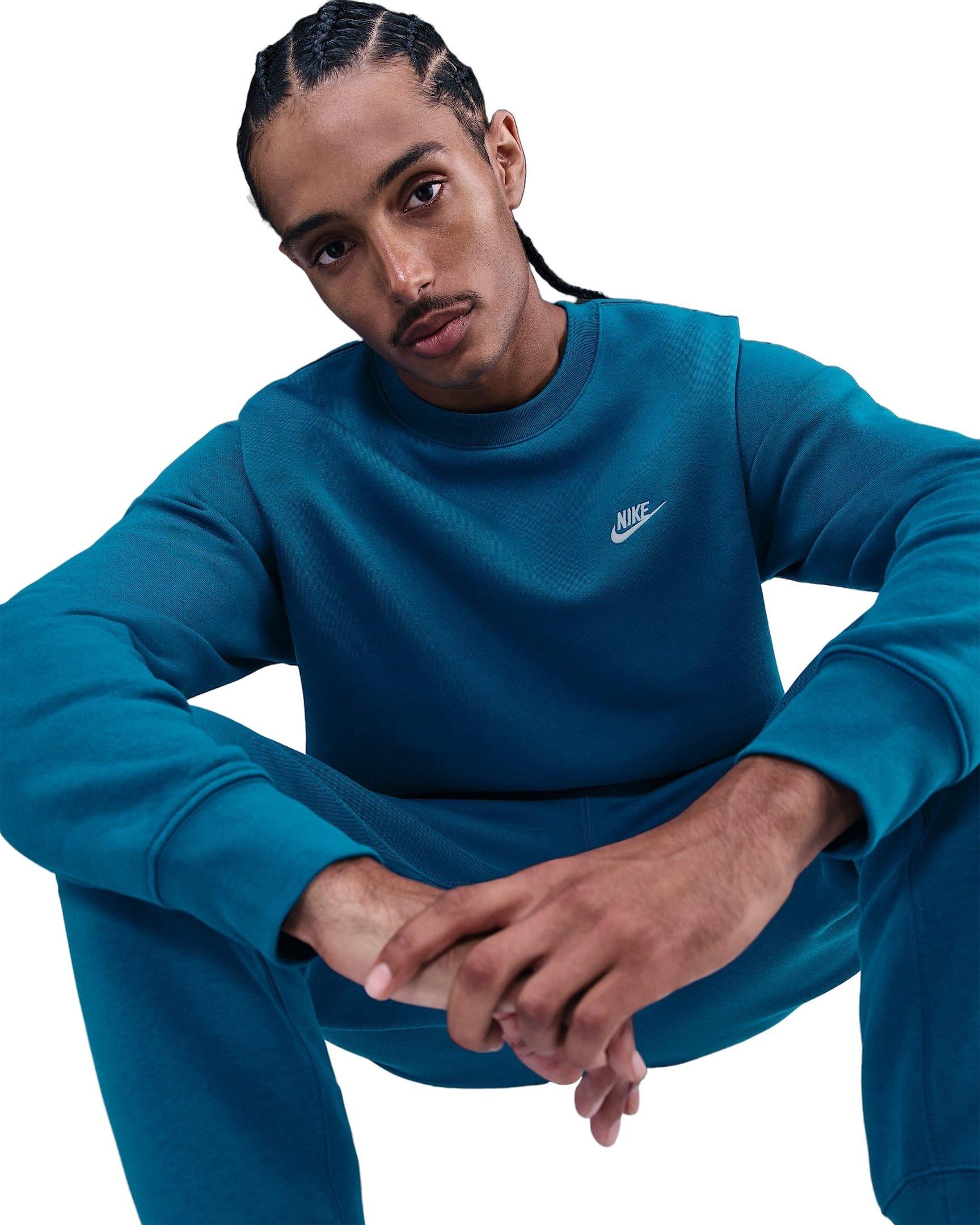 Nike Men's Sportswear Club Fleece Crew - BLUE Thumbnail View 3