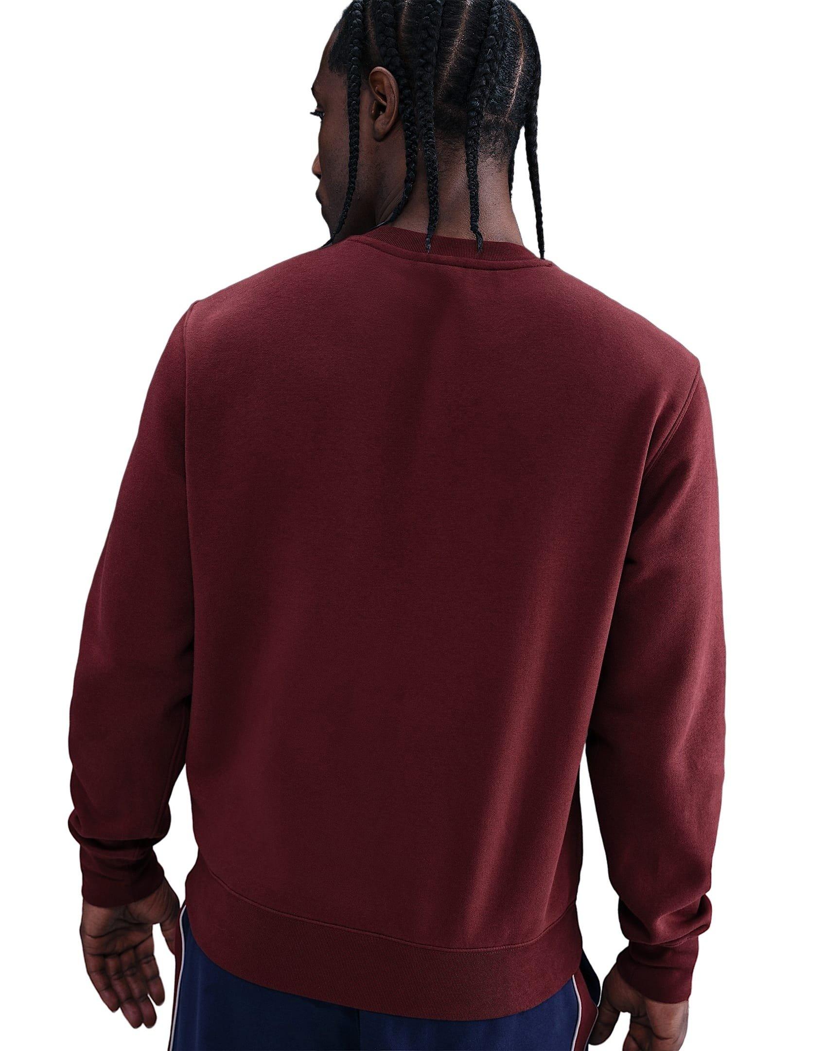 Nike Men's Sportswear Club Fleece Crew - RED Thumbnail View 2