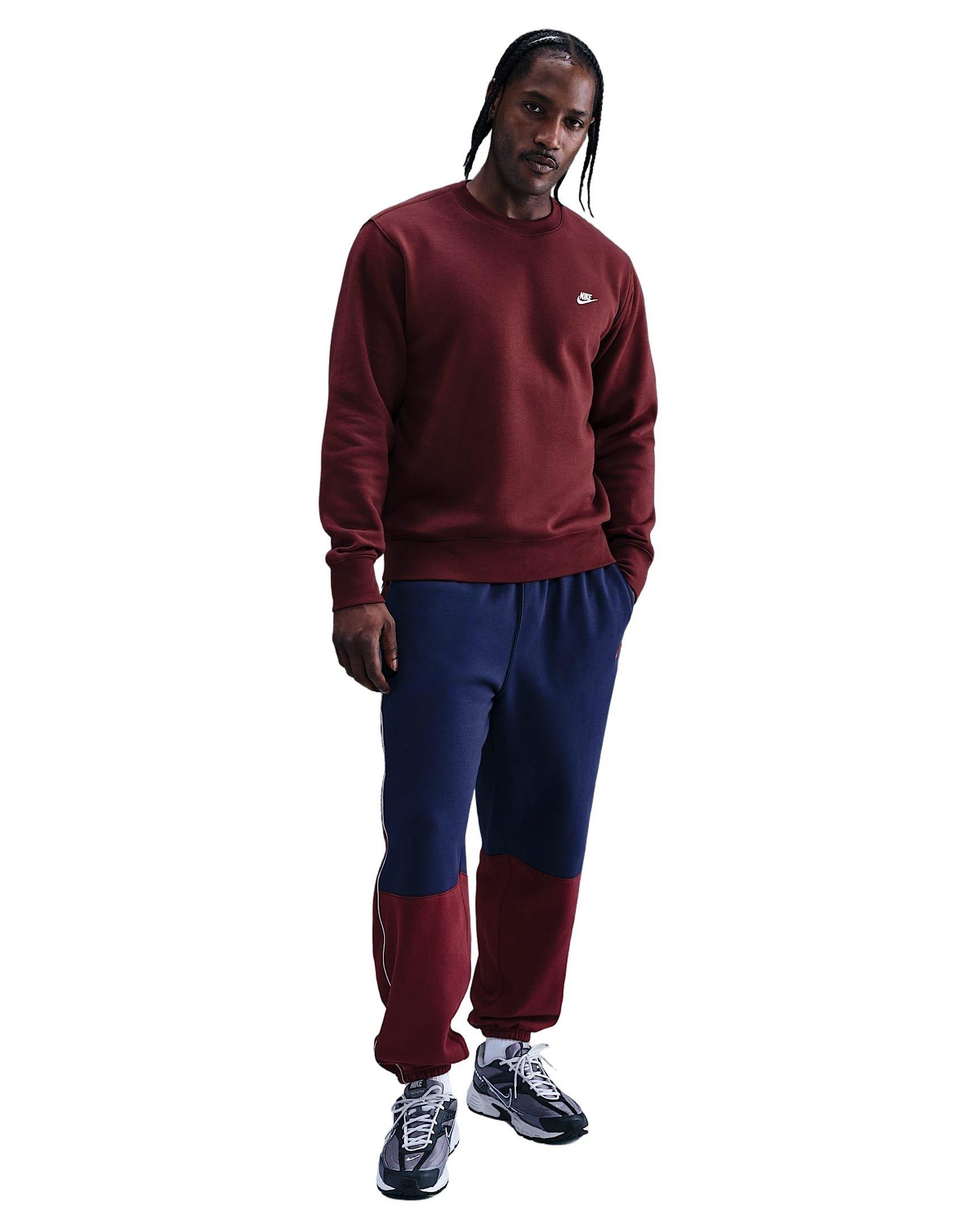 Nike Men's Sportswear Club Fleece Crew - RED Thumbnail View 4