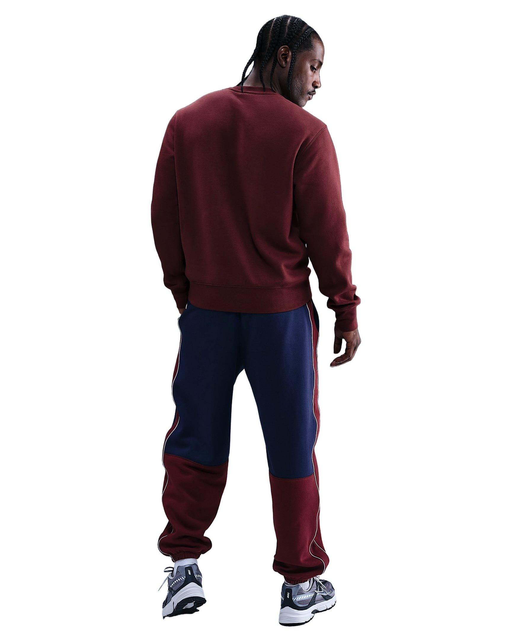 Nike Men's Sportswear Club Brushed Fleece Crew - RED Thumbnail View 5