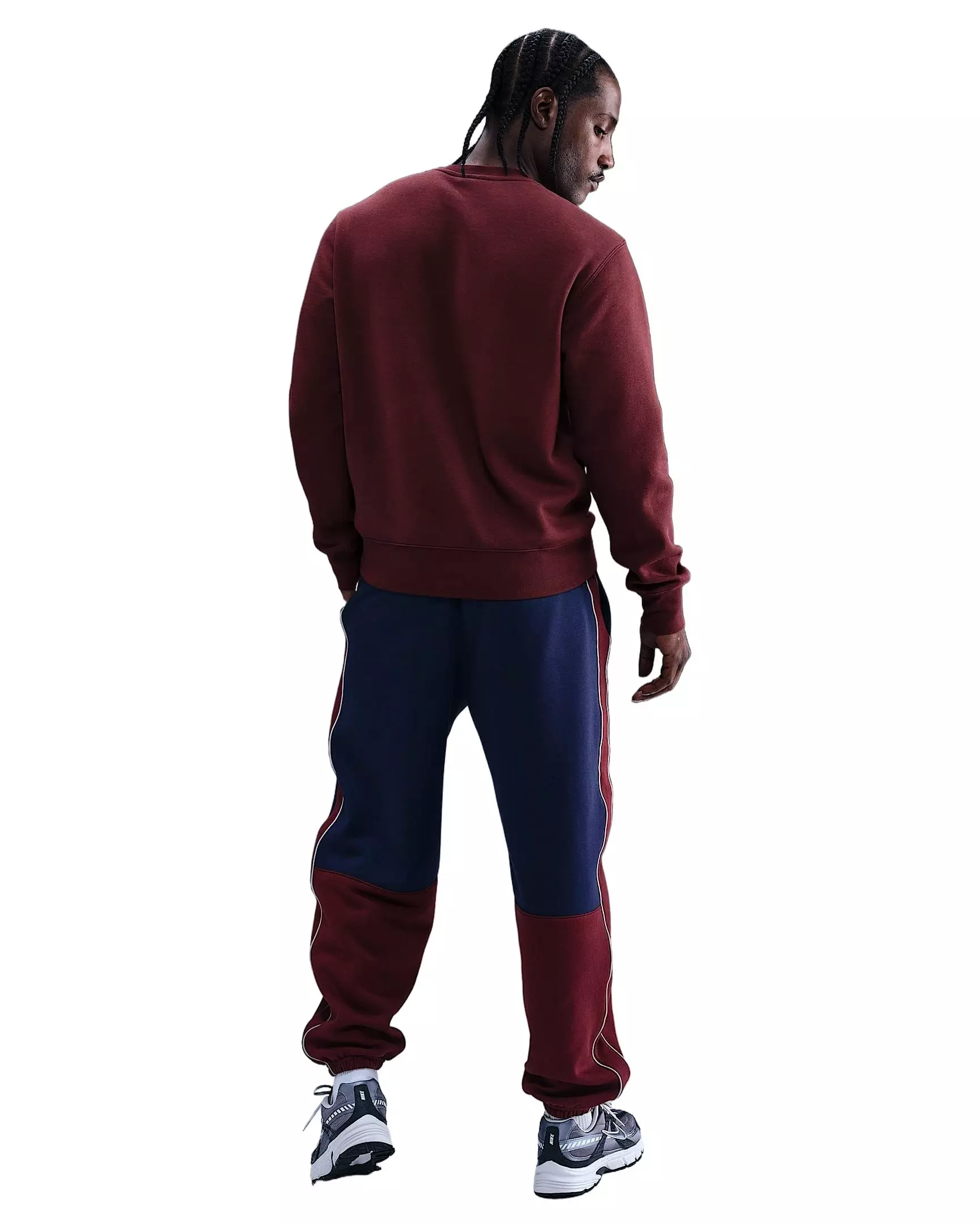 Nike Men's Sportswear Club Brushed Fleece Crew - RED