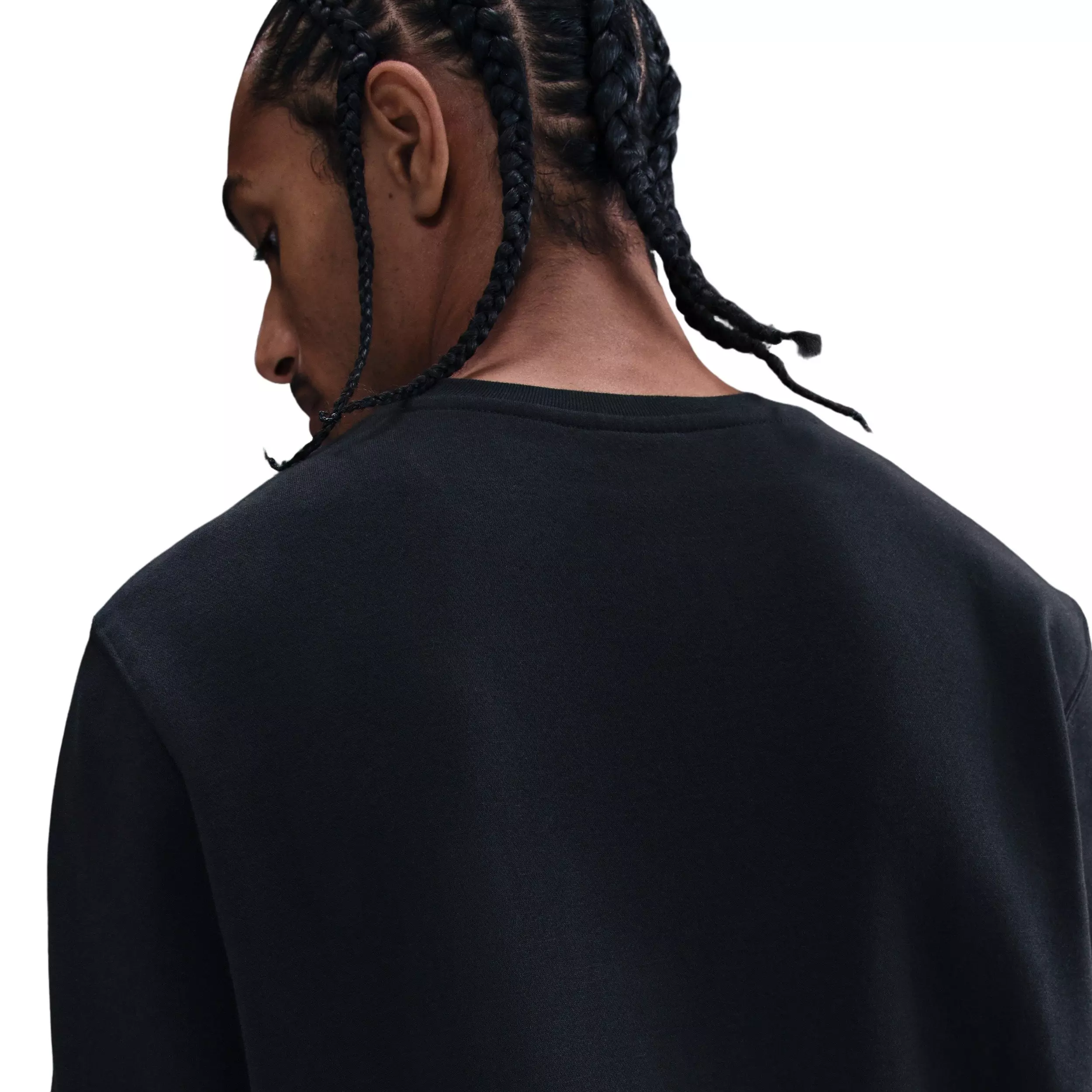 Nike Men's Sportswear Club Graphic Fleece Crew - BLACK