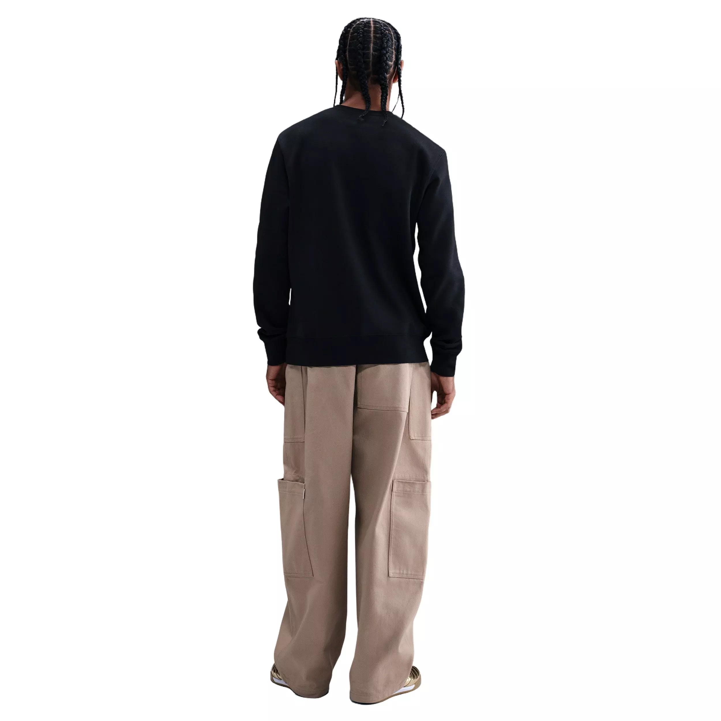 Nike Men's Sportswear Club Graphic Fleece Crew - BLACK