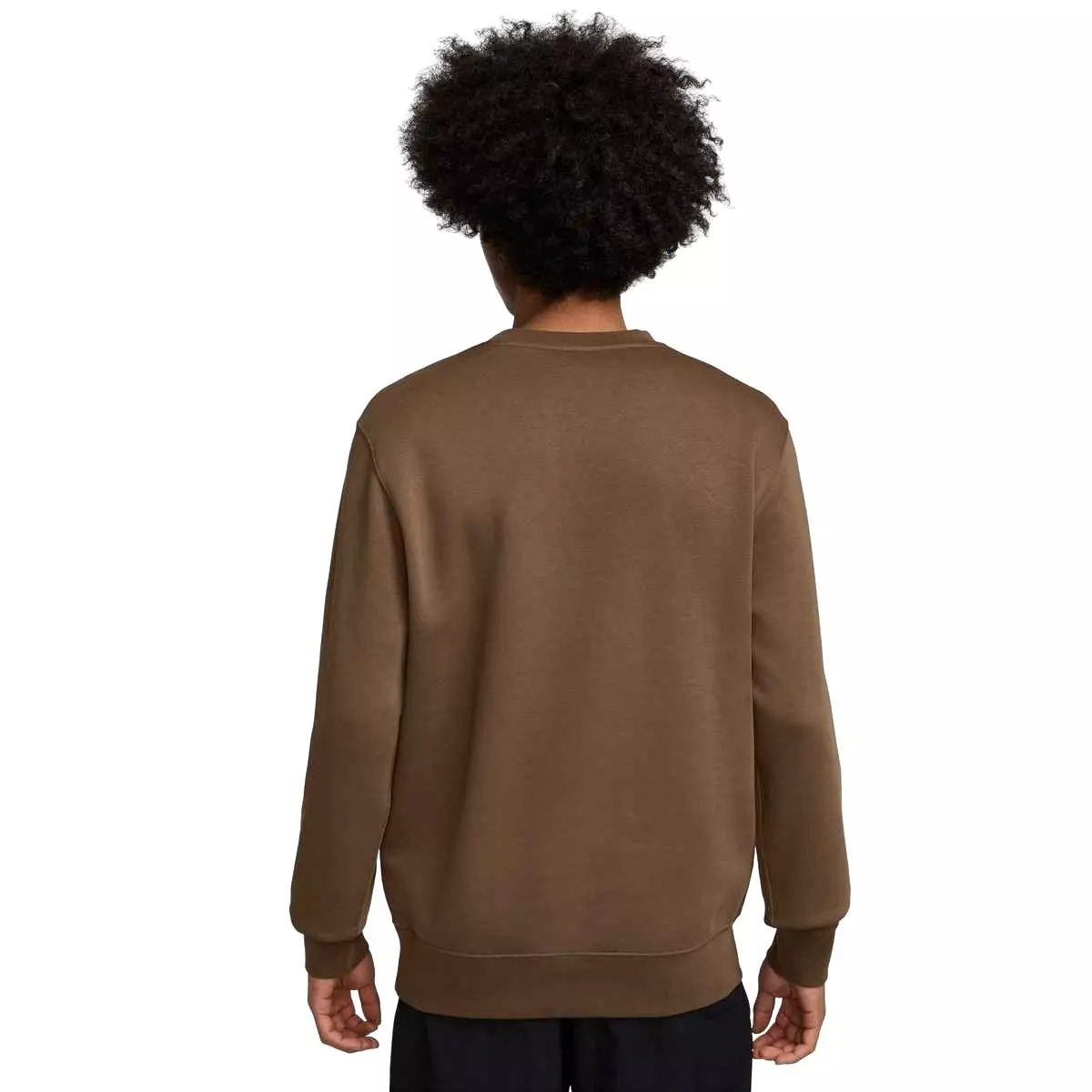 Nike Men's Sportswear Club Graphic Fleece Crew - BROWN