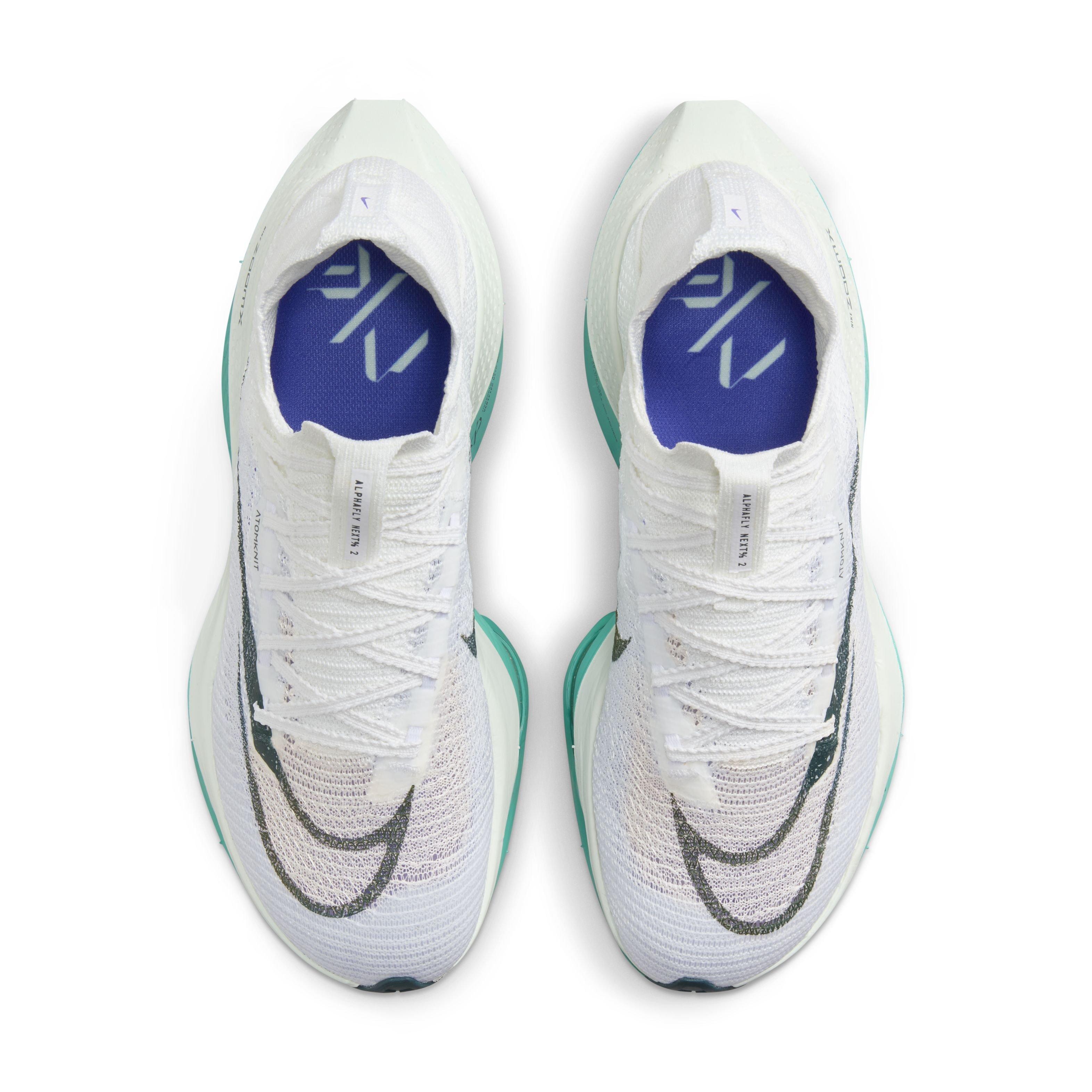 Nike Alphafly 2 "White/Deep Jungle/Clear Jade" Women's Running Shoe - WHITE/TEAL Thumbnail View 4