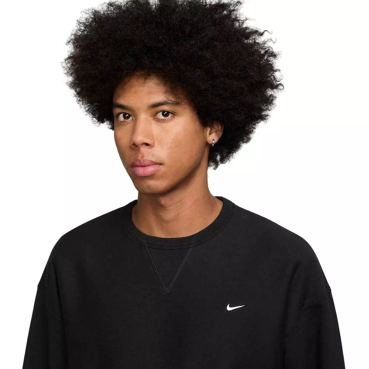 Nike Men's Solo Swoosh Fleece Crew - BLACK