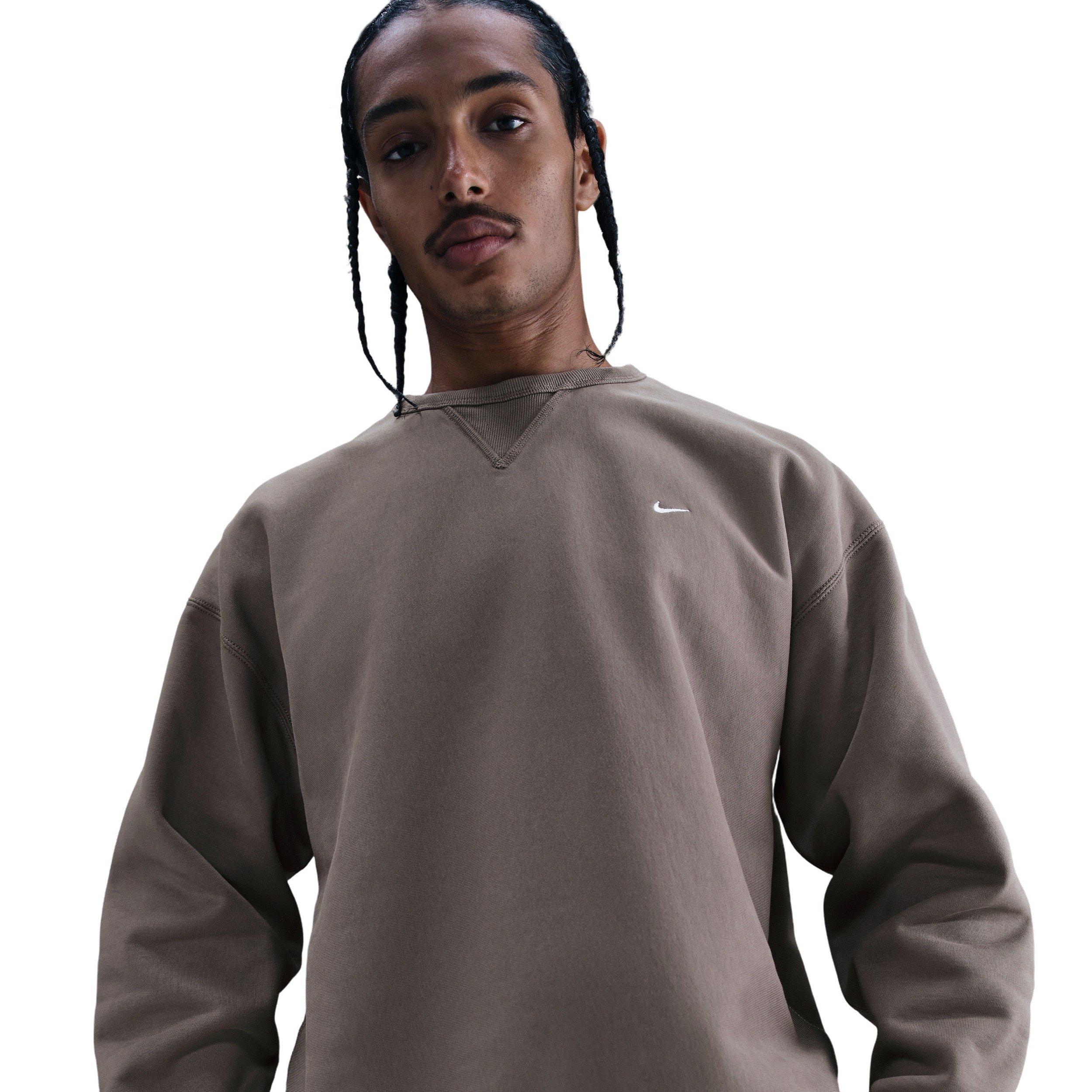 Nike Men's Solo Swoosh Fleece Crew - GREY Thumbnail View 1