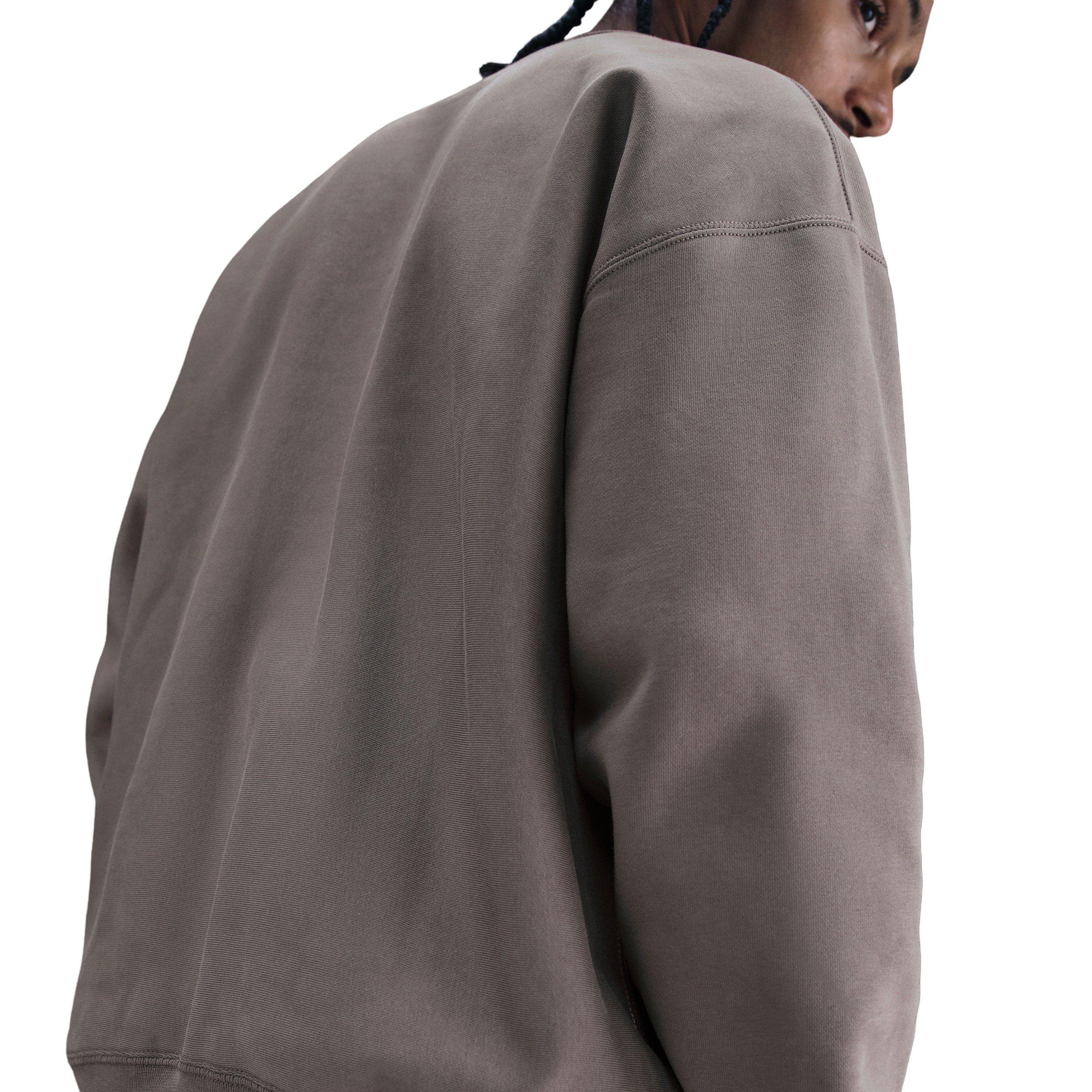 Nike Men's Solo Swoosh Fleece Crew - GREY Thumbnail View 2