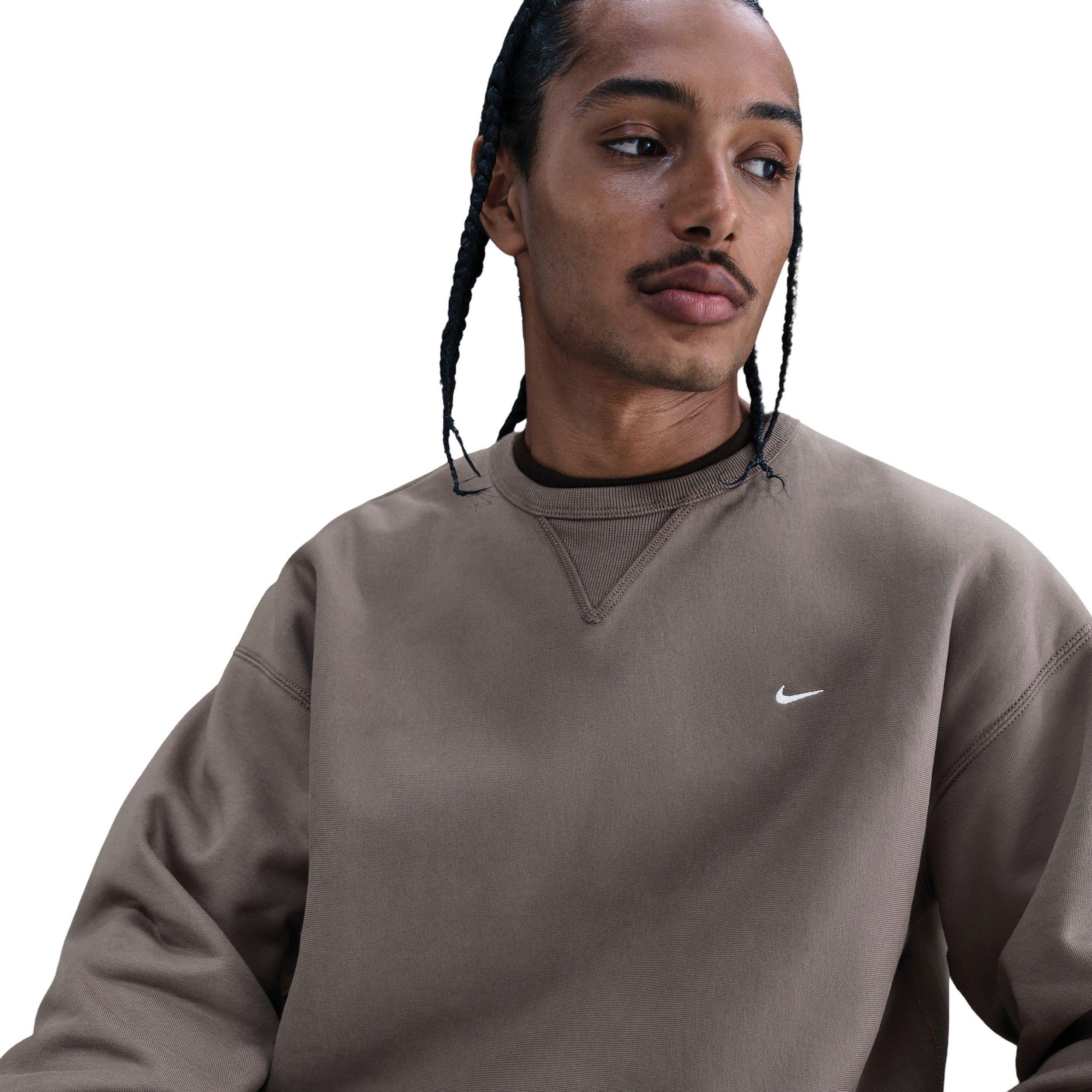 Nike Men's Solo Swoosh Fleece Crew - GREY Thumbnail View 3